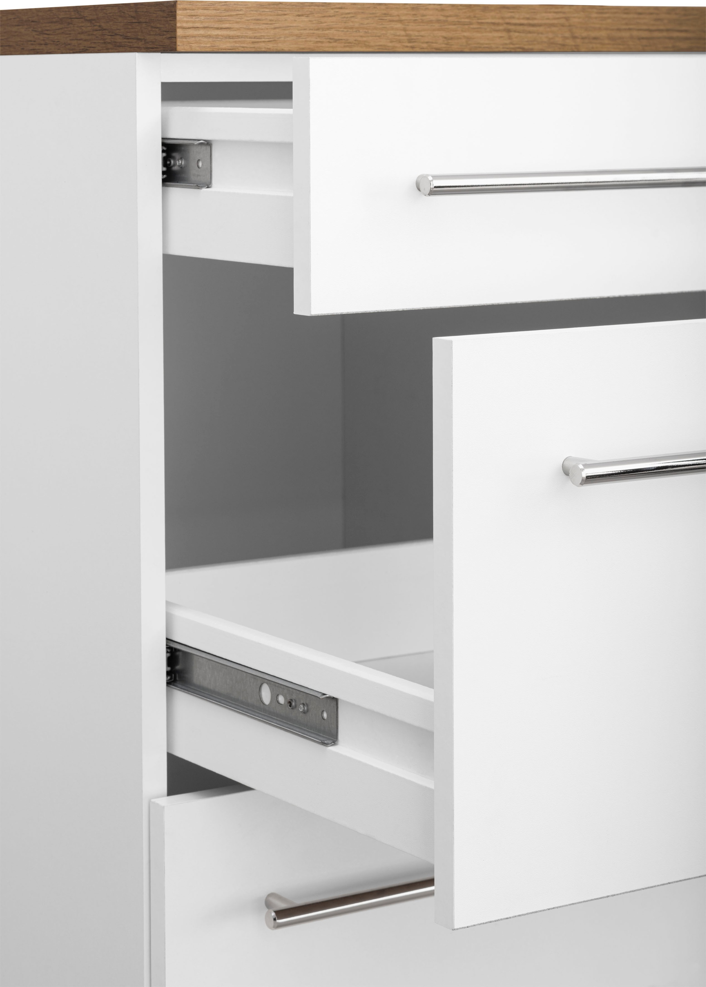 KOCHSTATION Küchenzeile »KS-Samos« Breite 300 cm, wahlweise mit E-Geräten und Induktionkochfeld