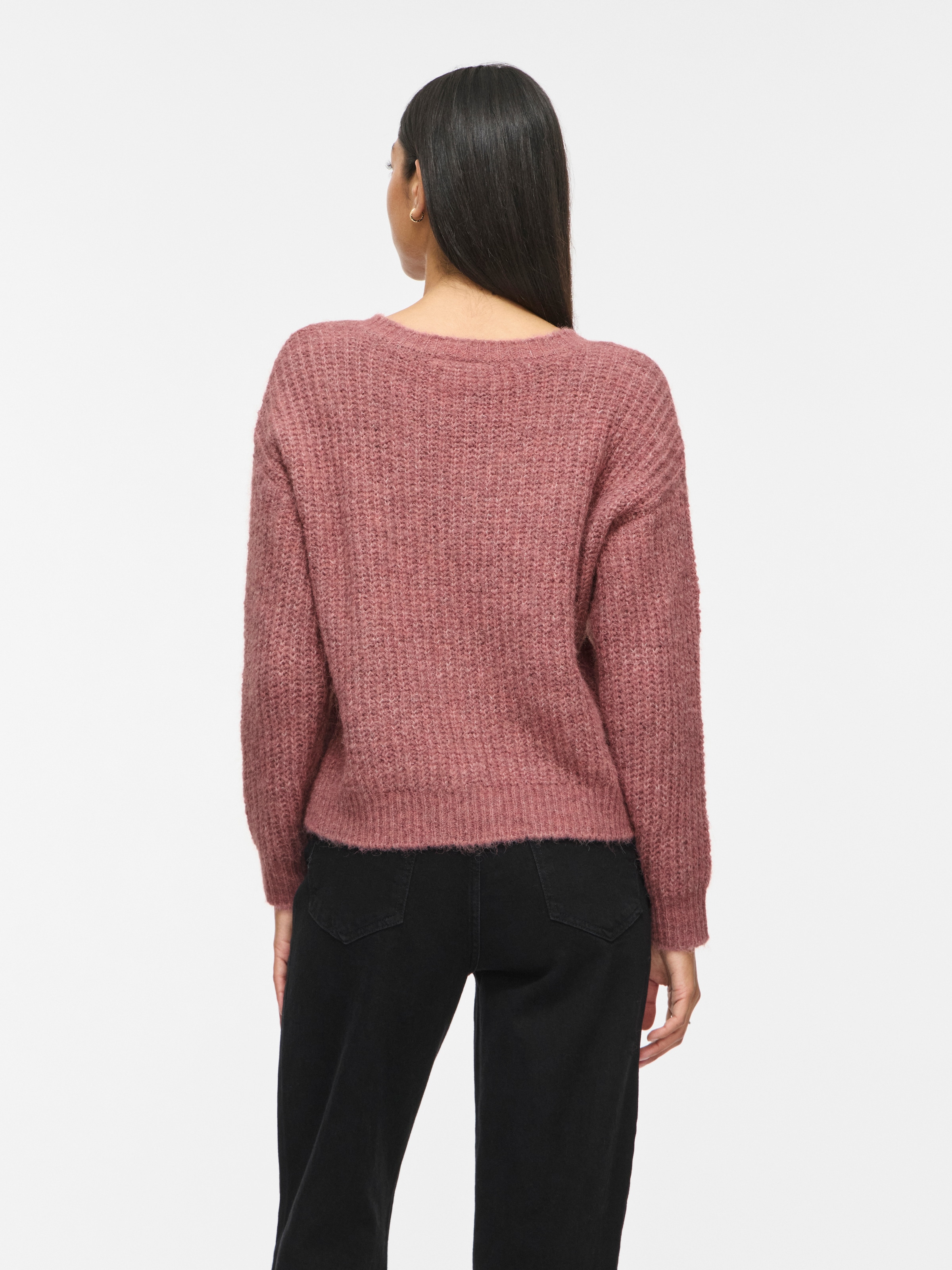 Vila V-Ausschnitt-Pullover »VILAMPE V-NECK L/S KNIT TOP-NOOS« Materialmix, regular fit