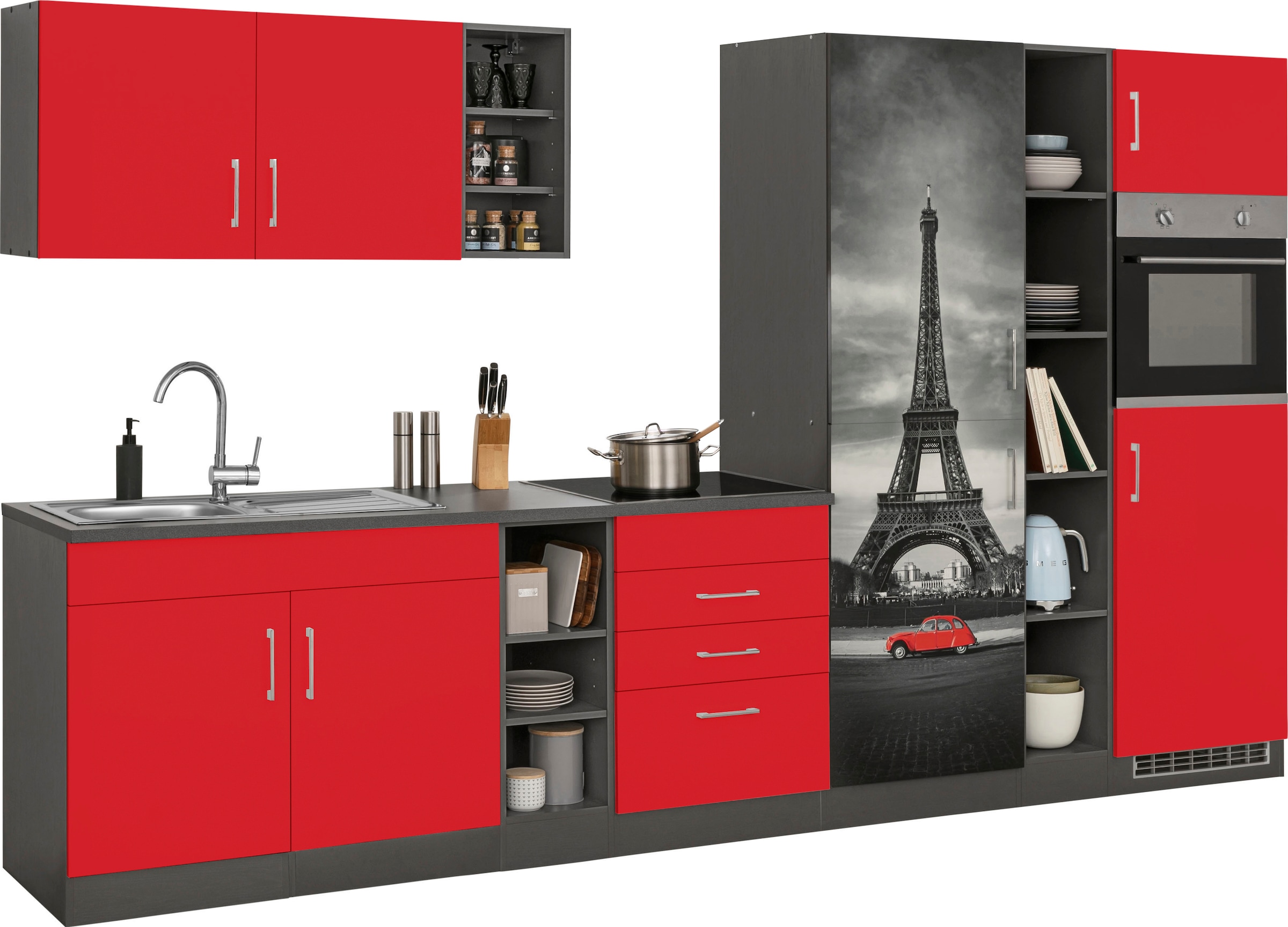 HELD MÖBEL Küchenzeile »Paris«, ohne E-Geräte, Breite 340 cm
