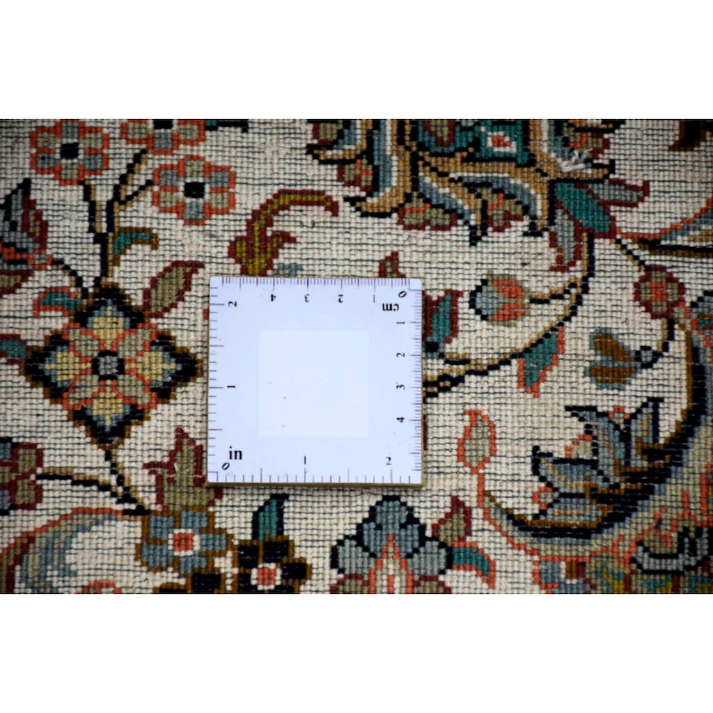 Kayoom Seidenteppich »Kashan 44«, rechteckig, 10 mm Höhe, Einzelstück mit Zertifikat, Wohnzimmer