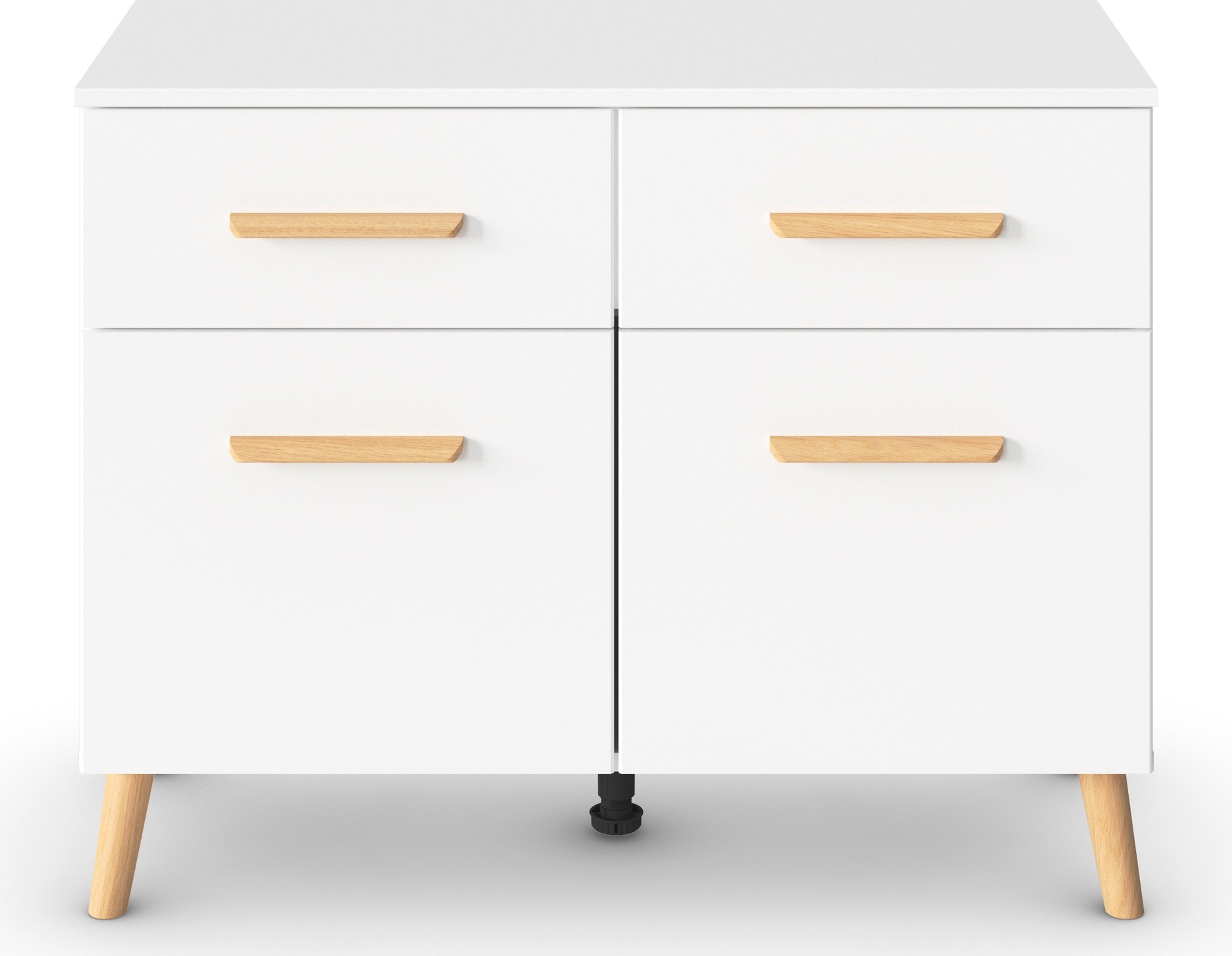 rauch Kombikommode »Skandi by Aditio«, mit Massivholzgriffen, 2 Schubladen mit Softclose-Funktion