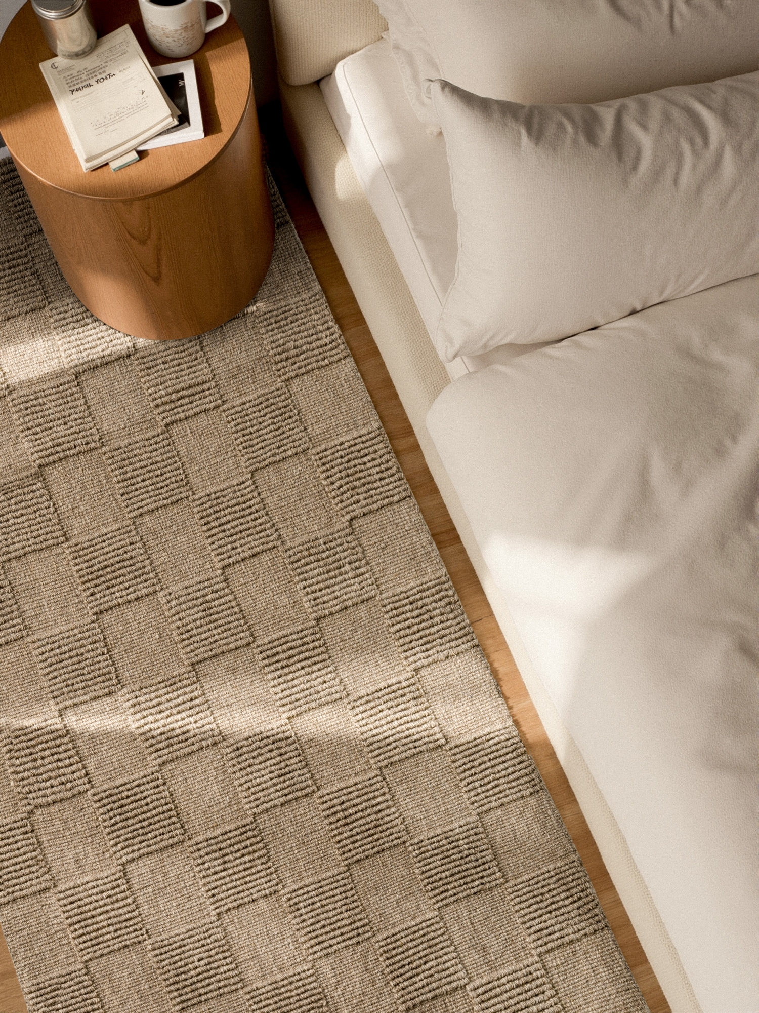 Villeroy & Boch Wollteppich »Scala« rechteckig 10 mm Höhe Handgewebt, Wolle, Kariert, Natur, 3D-Struktur, Karo, Wohnzimmer