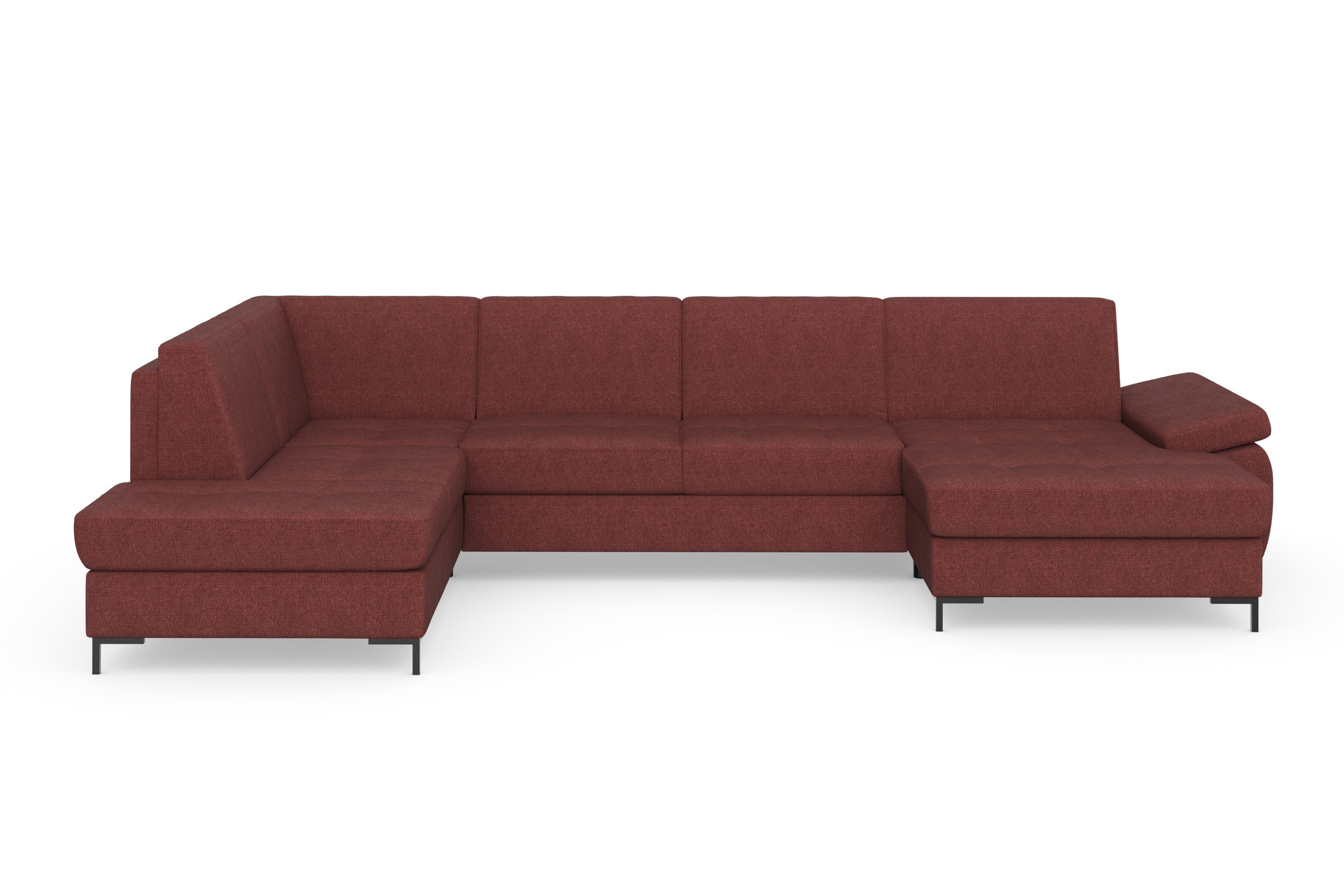 DOMO collection Wohnlandschaft »Capelo, komfortabel, klare Linien zeichnen dieses Design aus, U-Form«, mit Armteilverstellung, wahlweise mit Bettfunktion, Federkern