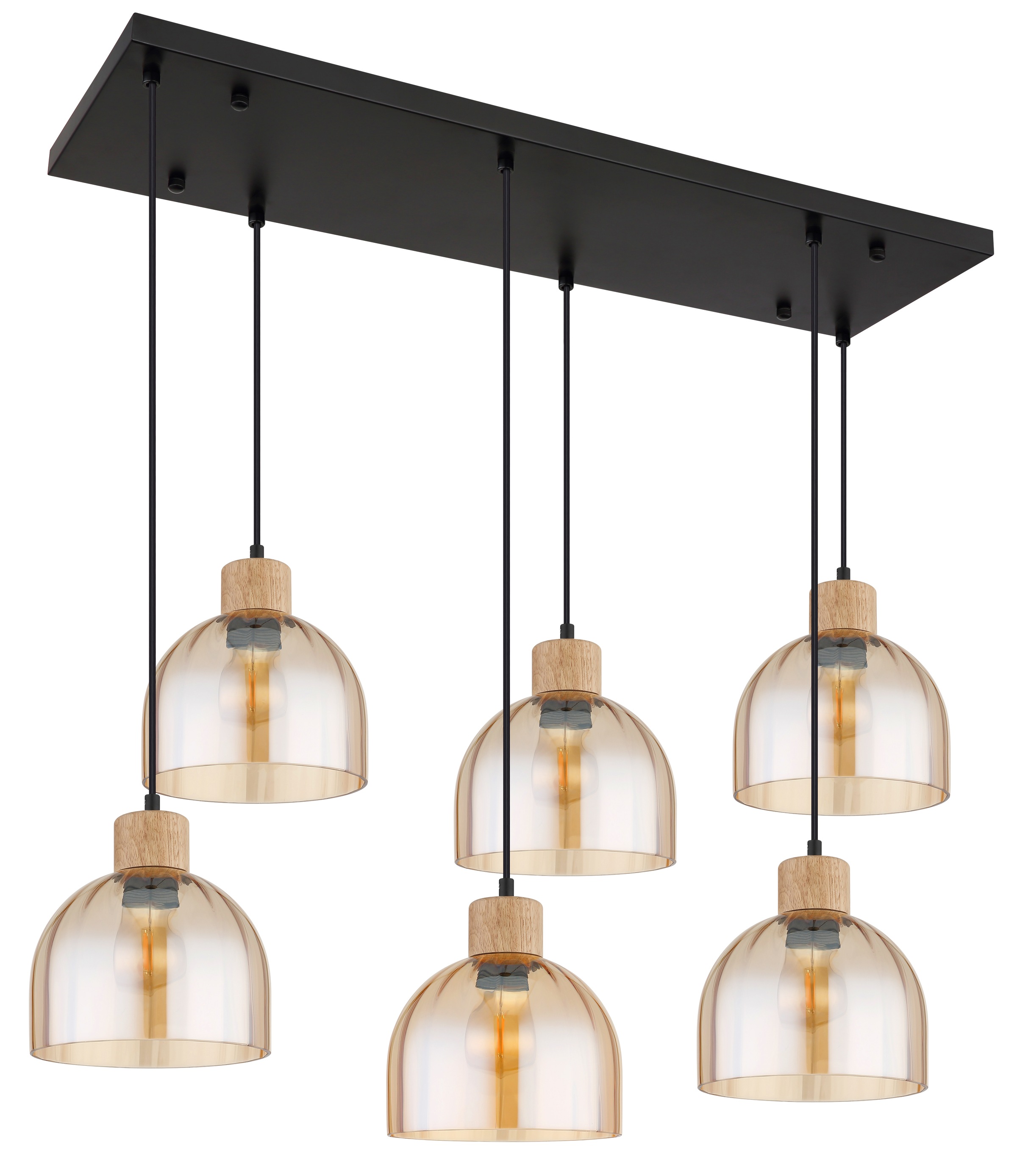 GLOBO LIGHTING Hängeleuchte »SWANSON« E27 1 Stk. Hängeleuchte mit Glas amber, warmes Licht, stilvoll elegant
