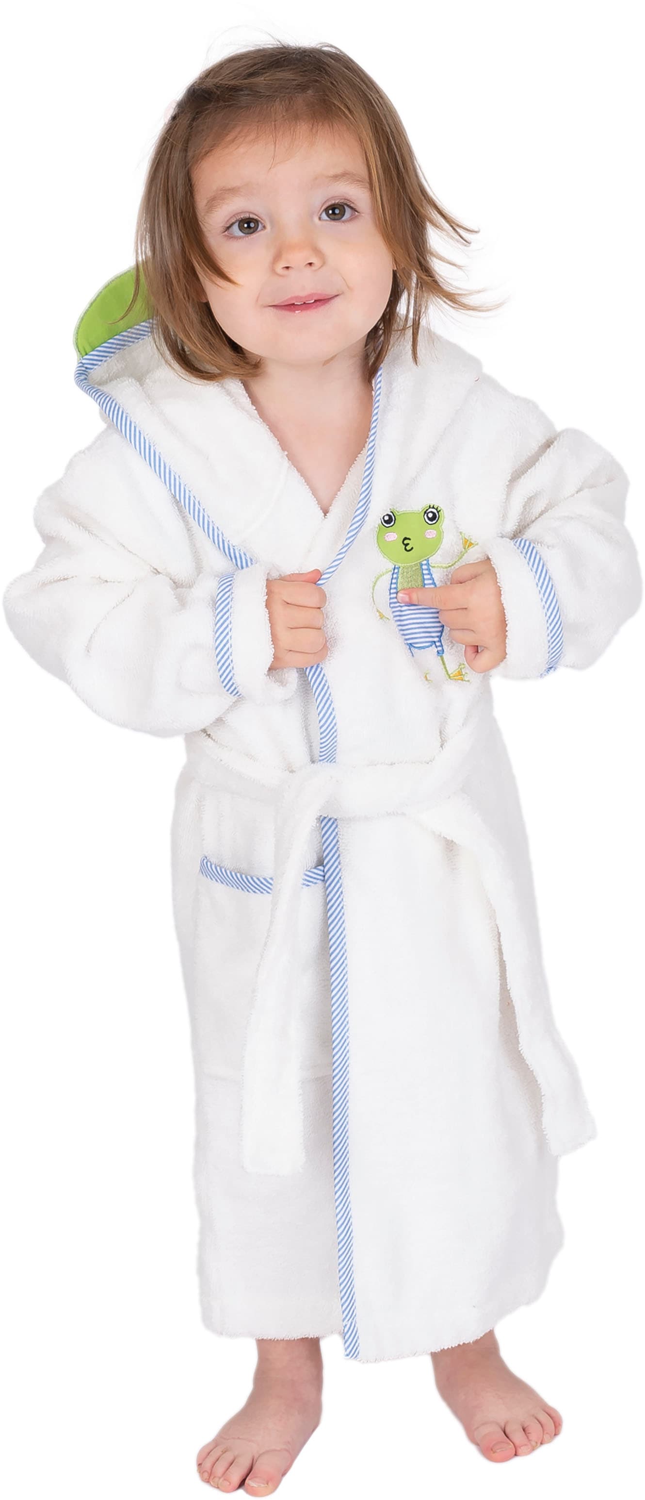 Wewo fashion Kinderbademantel »8023, ideal für Sauna & Spa, Hotelbademantel, Morgenmantel«, (1 St.), Frosch