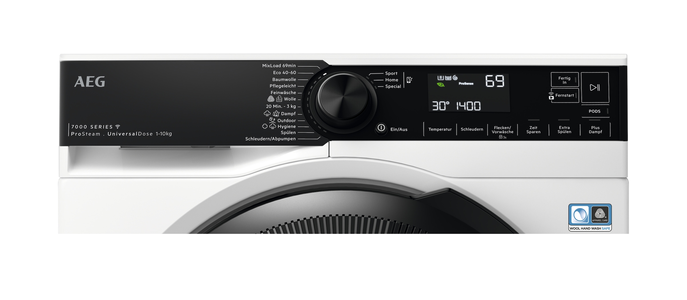 AEG Waschmaschine 7000 ProSteam® »LR7EA610FL 914501652« 10 kg 1600 U/min UniversalDose: löst PODS®/Caps 60 % schneller auf für beste Reingung