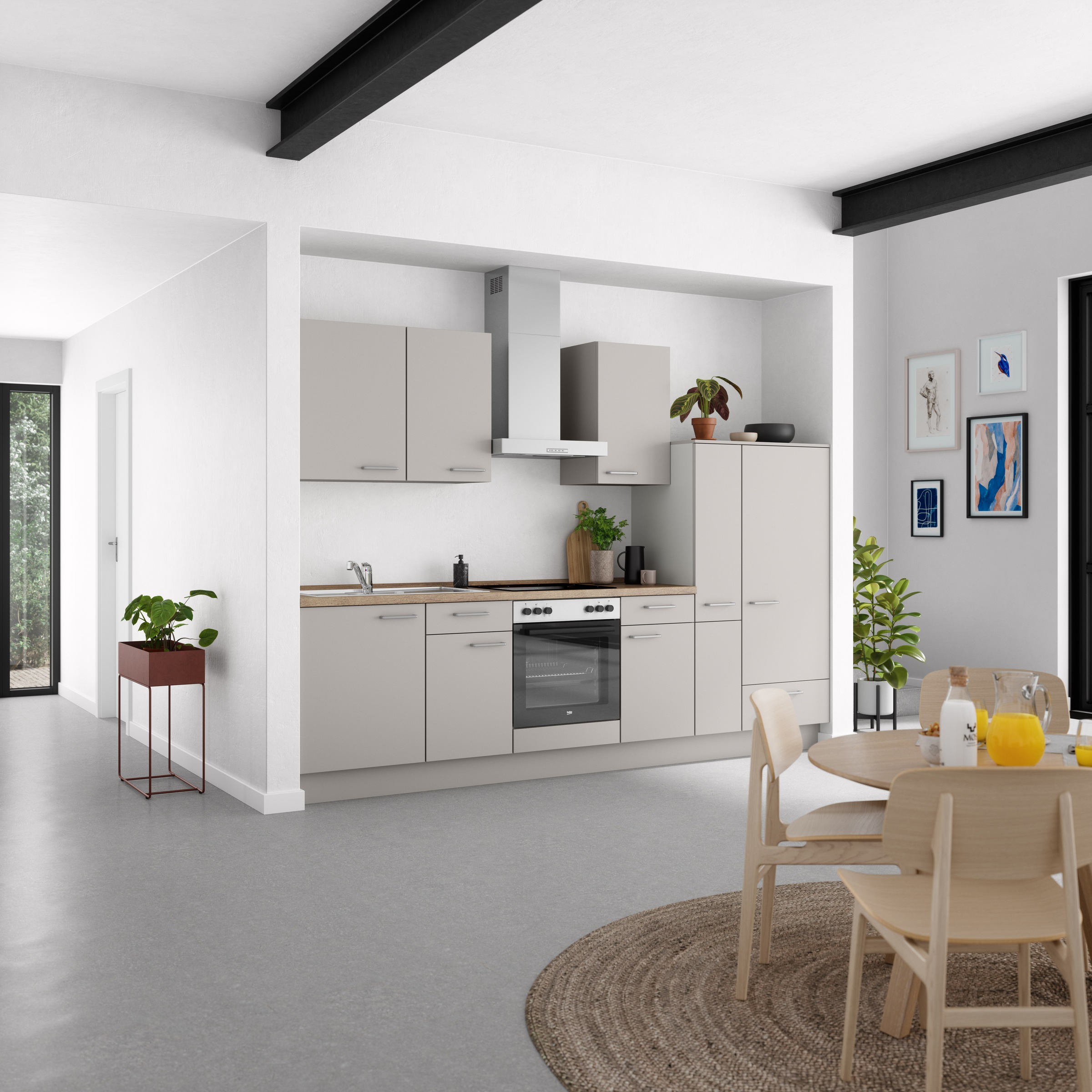 nobilia® Küchenzeile »"Touch I"«, vormontiert, Ausrichtung wählbar, Breite 300 cm, wahlw. mit E-Geräten