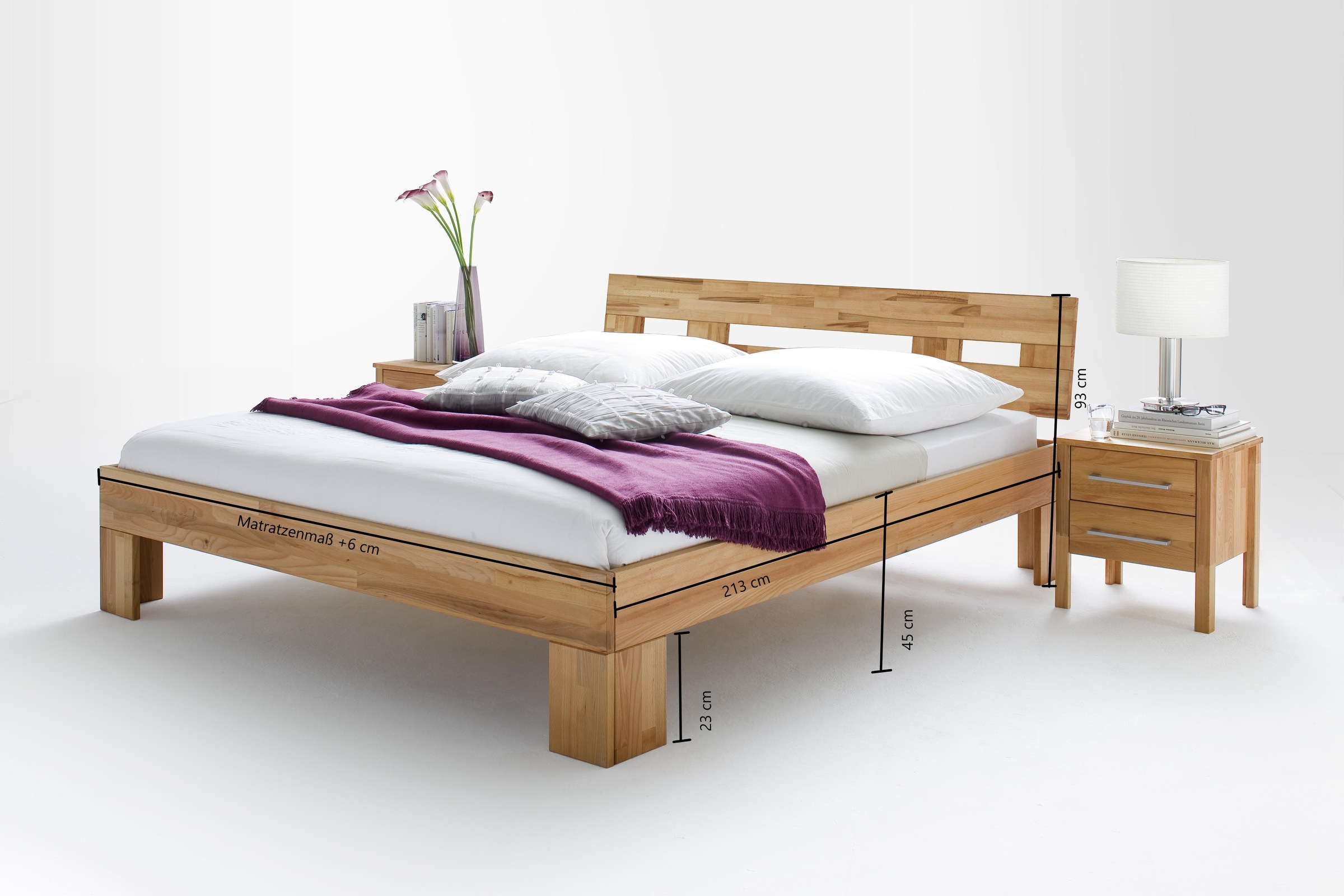 Home affaire Massivholzbett »Modesty I Bett mit robustem Fußgestell in Wink günstig online kaufen