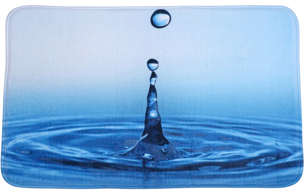 Sanilo Badaccessoire-Set »Wassertropfen«, (Komplett-Set, 3 tlg.), bestehend aus WC-Sitz, Badteppich und Waschbeckenstöpsel