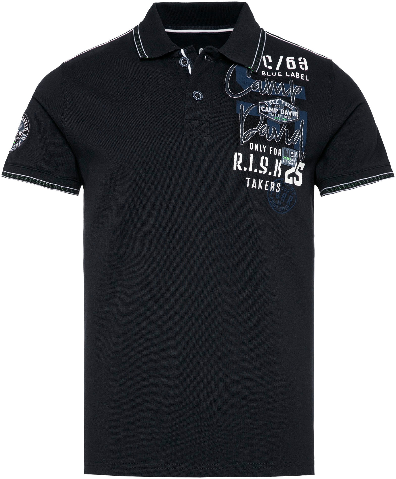 CAMP DAVID Poloshirt, mit Kontrastnähten auf den Schultern