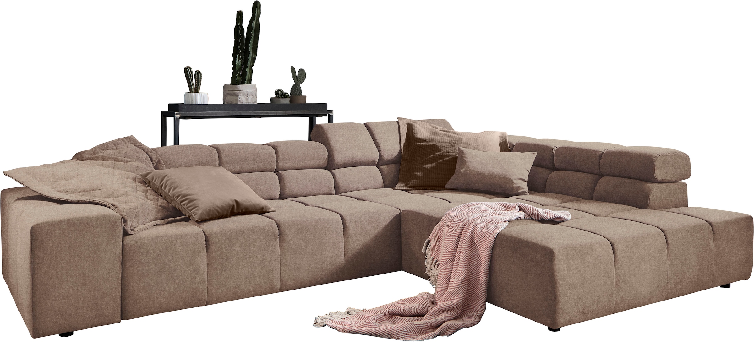 INOSIGN Ecksofa »Ancona incl. Kopfteilverstellung, OTTOs Choice, Breite 319cm, L-Form«, wahlweise motorische Sitztiefenverstellung, auch in Cord + Easy Care
