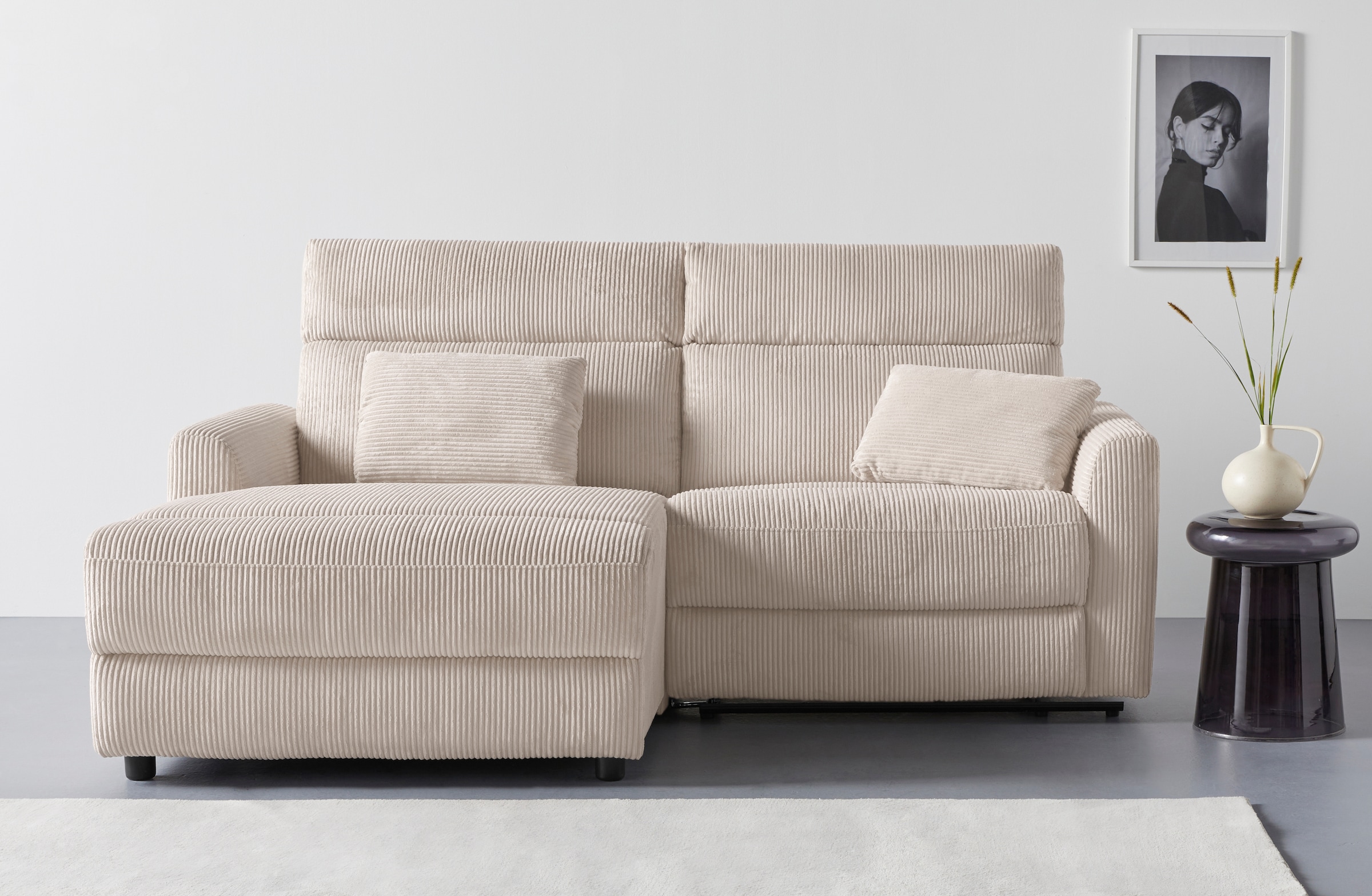 OTTO home Ecksofa »JENNA, L-Form, 209cm, manuelle u. elektrische Funktion, günstig online kaufen
