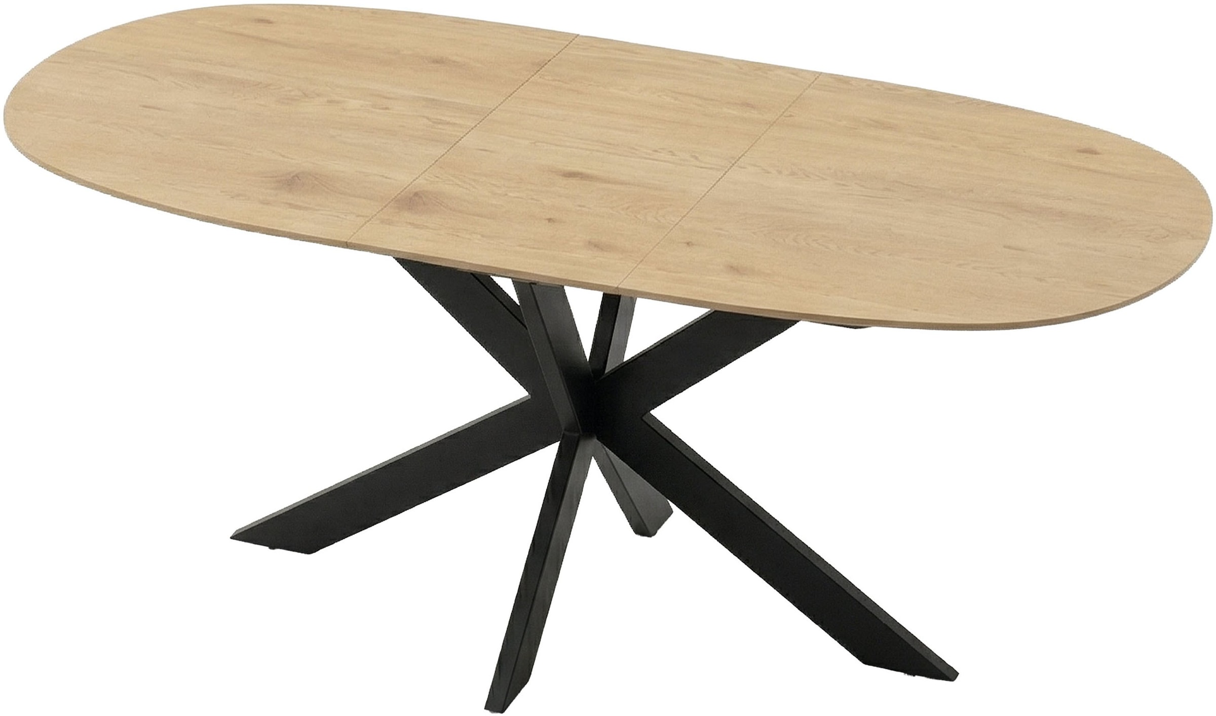 byLIVING Esstisch »NEVADA« Tischplatte Eiche natur, bis 100 kg, Säule (X-förmig), Mittelauszug