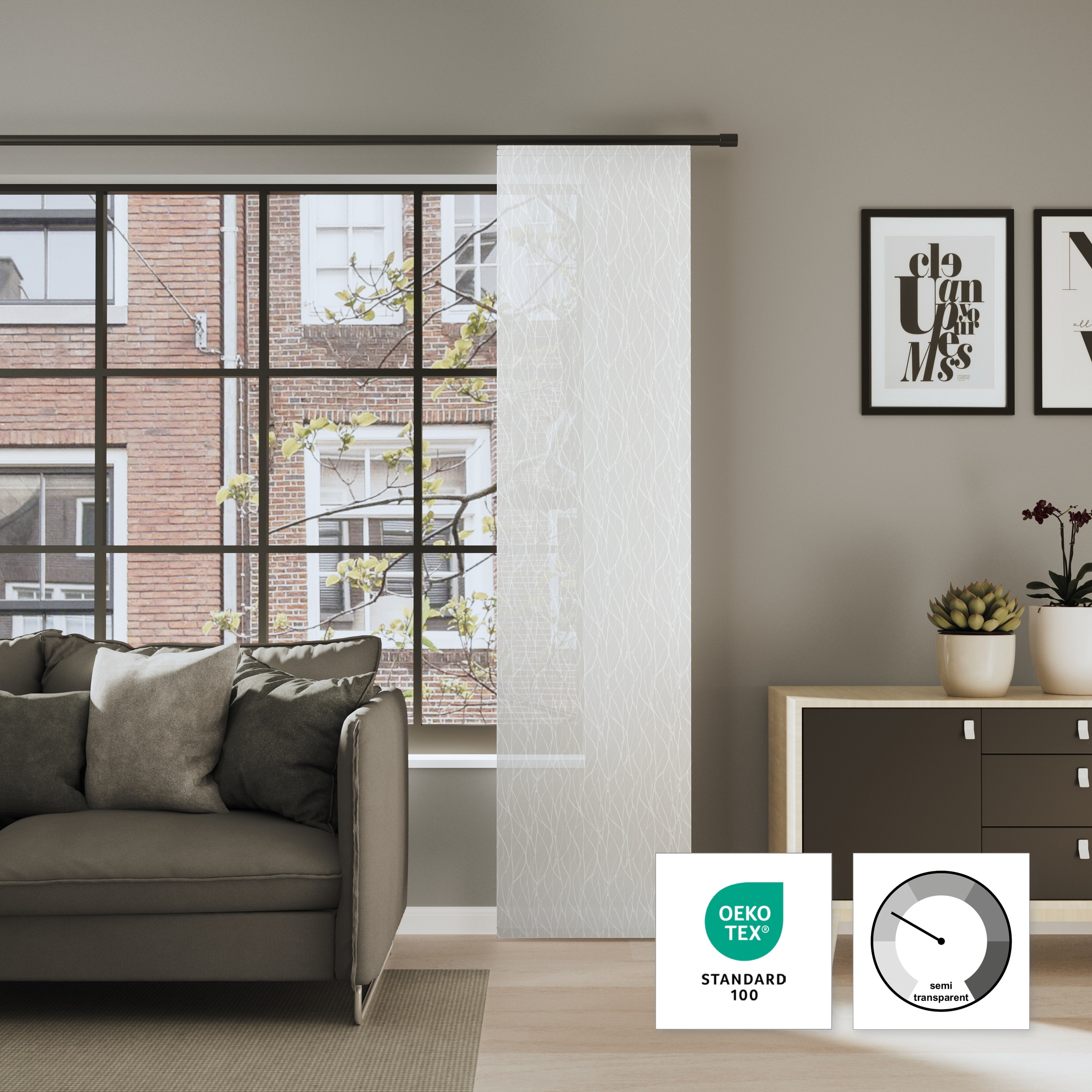 Neutex for you! Schiebegardine »LISKA« Paneelwagen 1 Stk. tlg. Moderner Druck im Scandi-Look