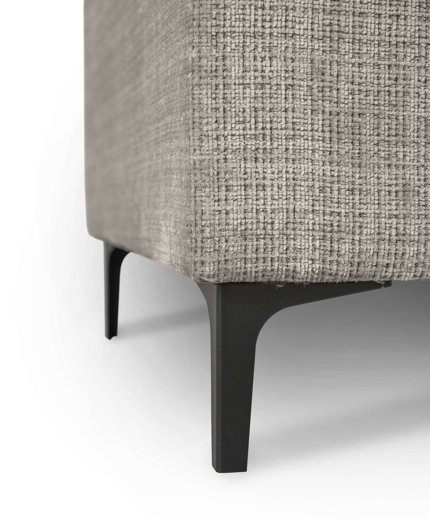 Places of Style Ecksofa »Polsterecke Oland, Struktur, Flachgewebe, Luxus-Microfaser, Boucle«, L-Form, 280 cm, Wellenunterfederung, Skandi-Design, Metallfüße