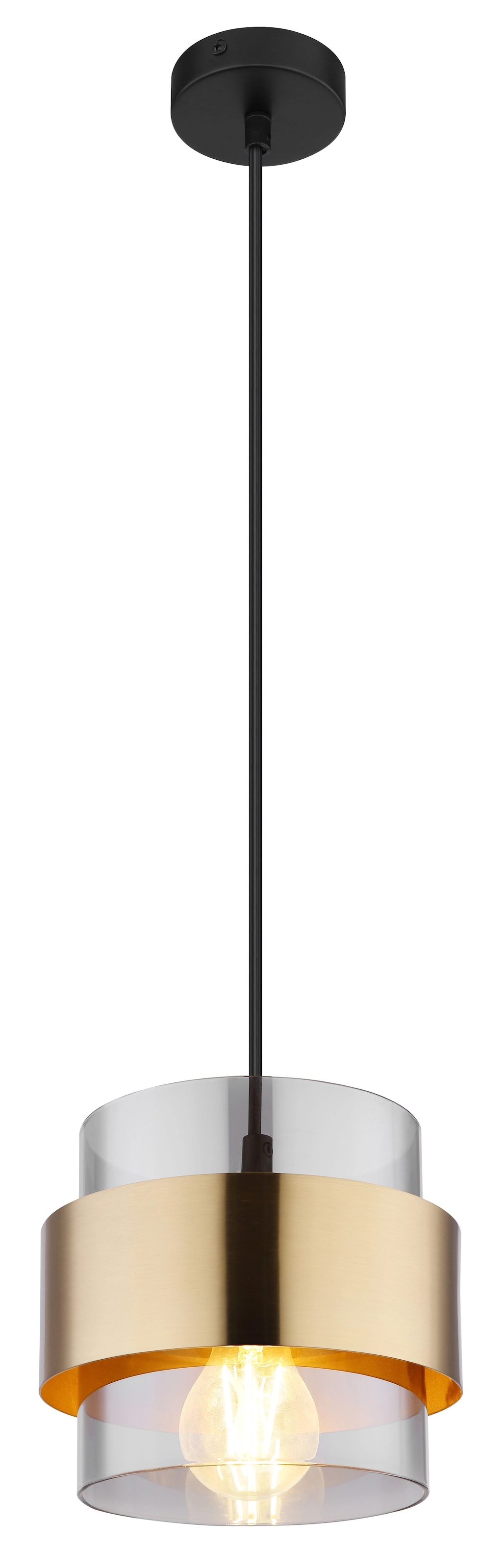 GLOBO LIGHTING Pendelleuchte »MILLEY« E27 1 Stk. Hängelampe, Hängeleuchte, Glas, Messing, Wohnzimmer