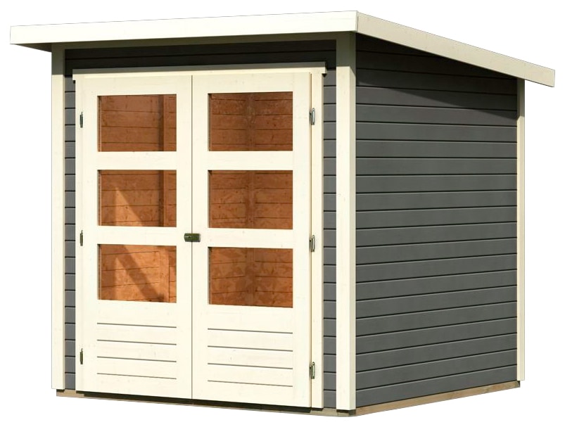 Karibu Gartenhaus »Stockach 2«, (Set), anthrazit, naturbelassen oder terragrau