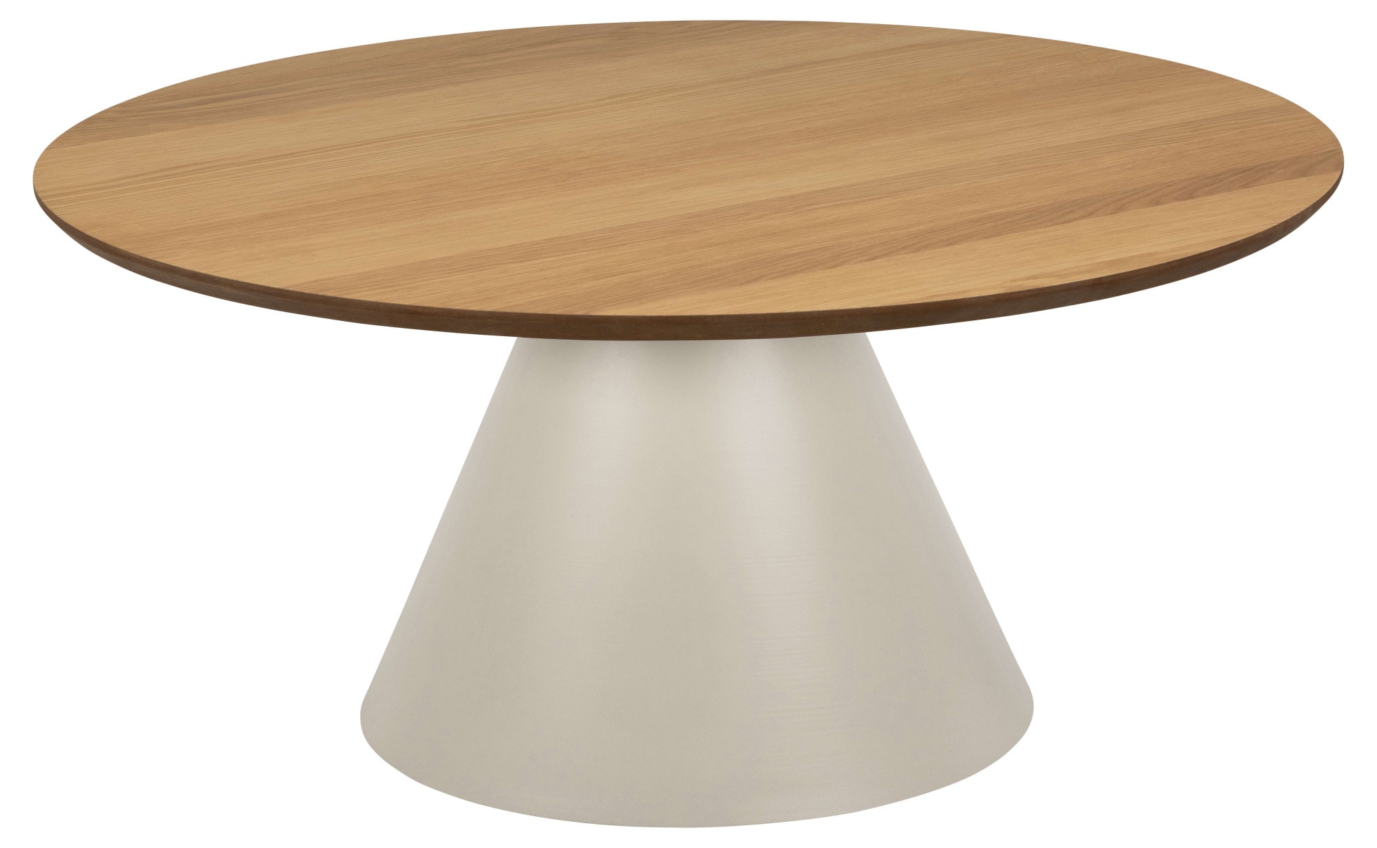 ACTONA GROUP Couchtisch »Soli«, Rund Couchtisch, Tischplatte matt Eiche, Säule Gestell grau, Ø65x43cm