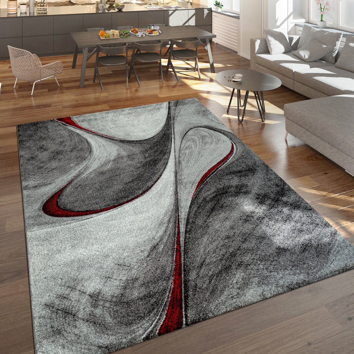 Paco Home Teppich »Brilliance 662«, rechteckig, 16 mm Höhe, Kurzflor, modernes 3D-Design, ideal im Wohnzimmer & Schlafzimmer
