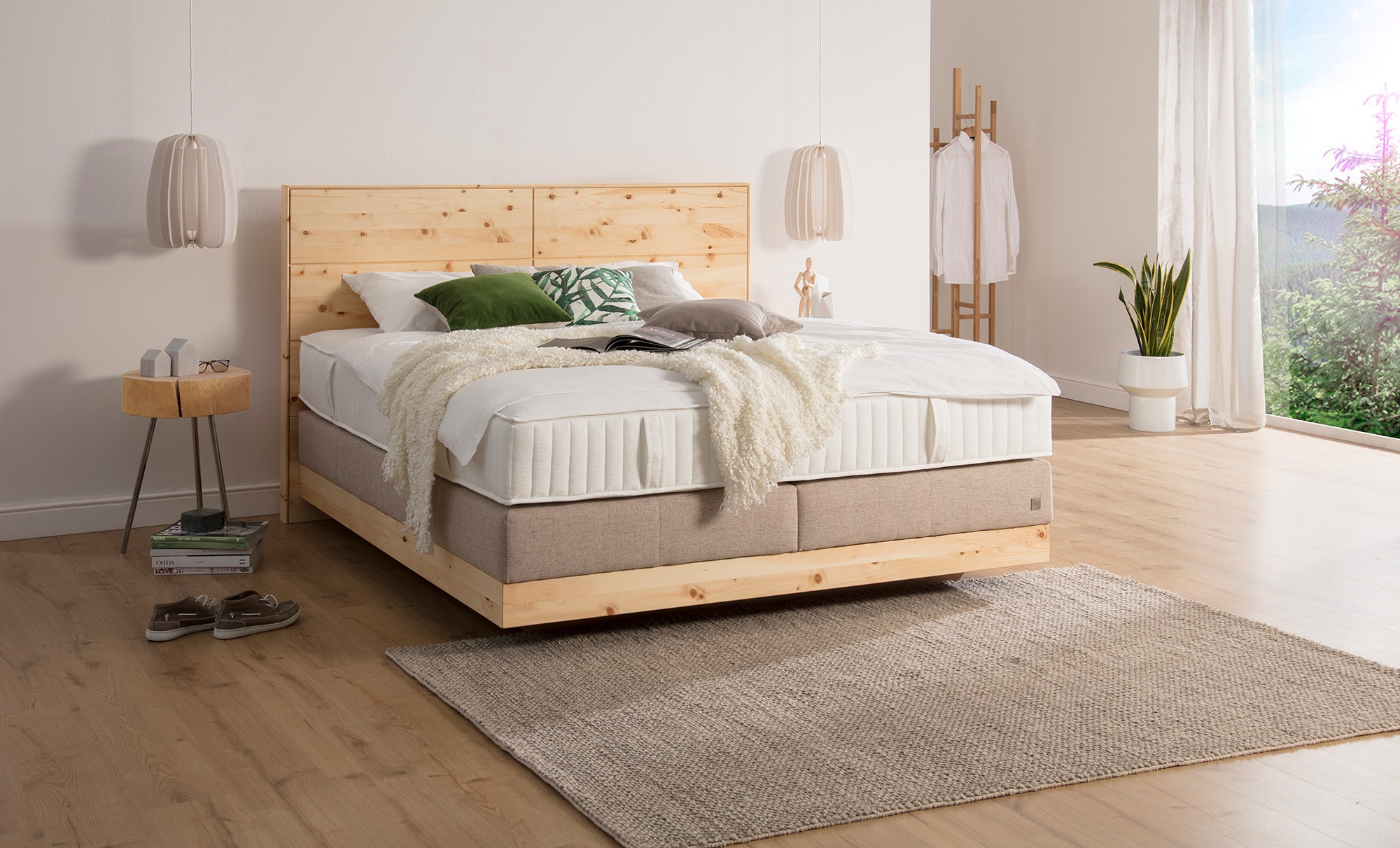 alina Boxspringbett "Chalet", Grand Comfort TF 1000 PM, Zirbenholz natur ge günstig online kaufen