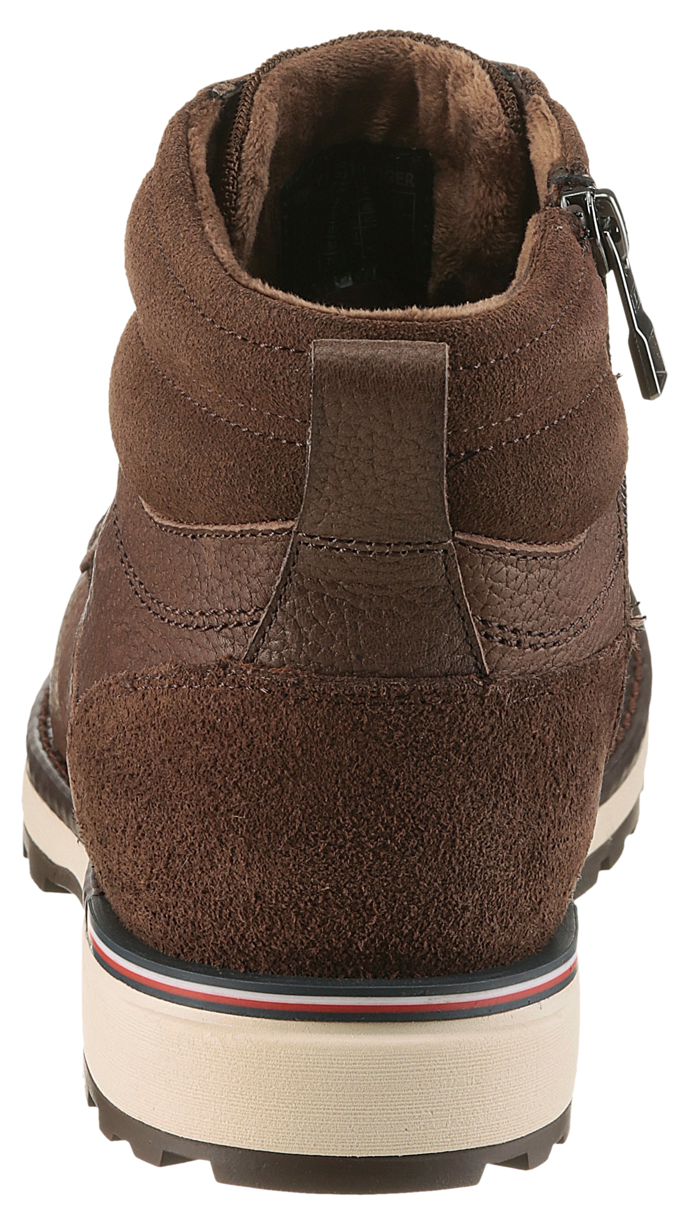 Tommy Hilfiger Schnürboots »CORPORATE W LTH LACE BOOT«, Schnürstiefelette mit Ziernähten und Anziehlasche