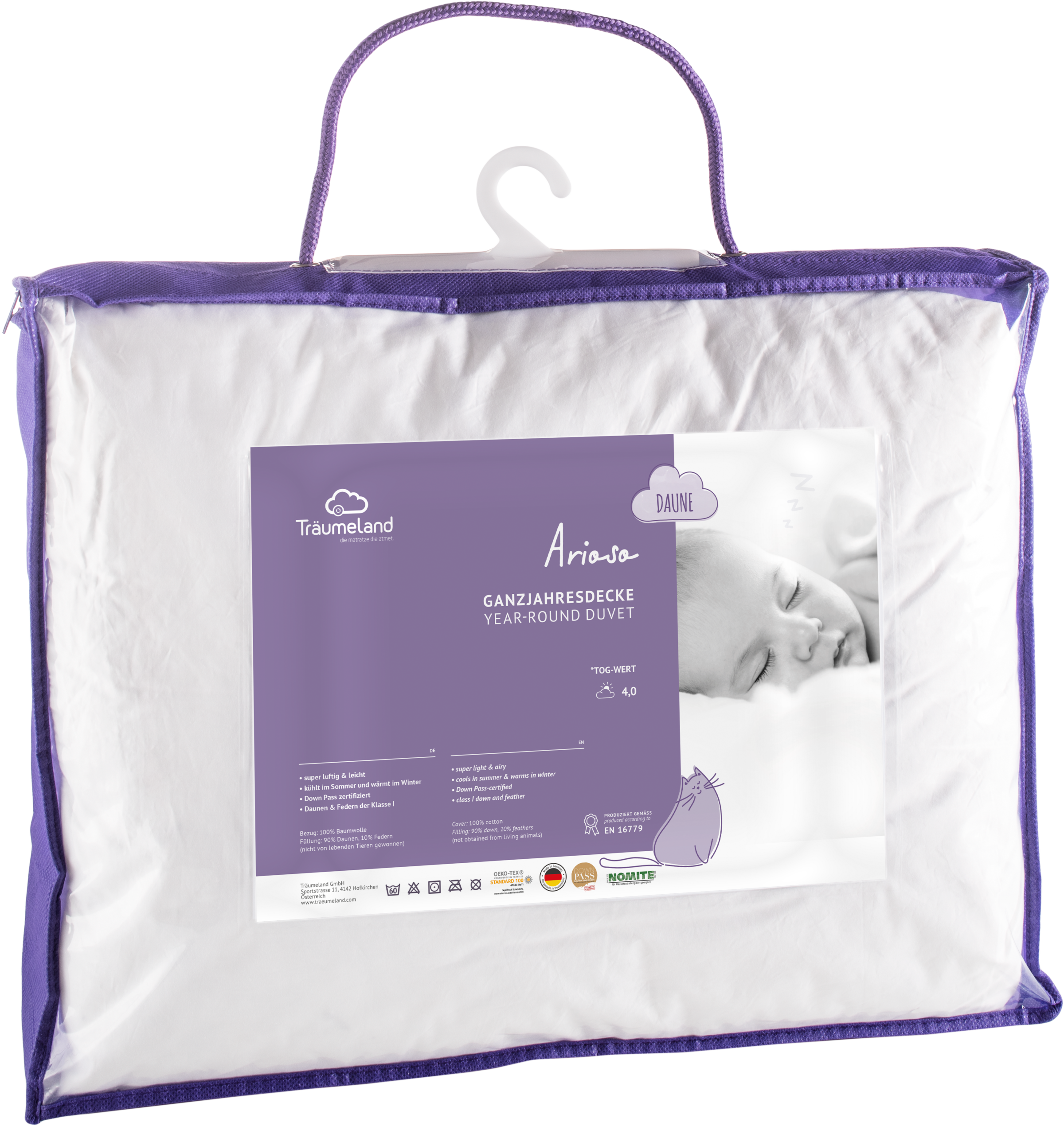 Träumeland Babybettdecke »Arioso«, 4-Jahreszeiten, Bezug 100% Baumwolle, (1 günstig online kaufen