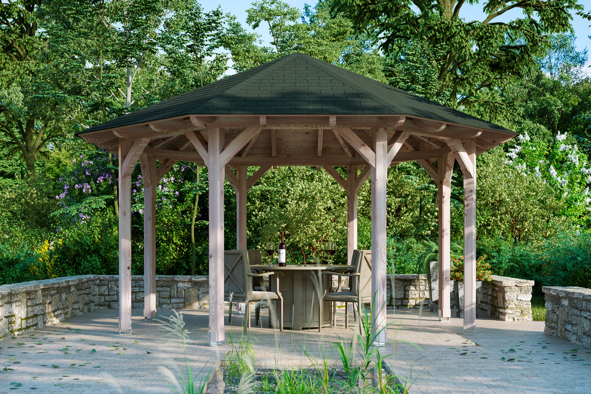 Skanholz Holzpavillon »Lyon 2«, Douglasie, 399 x 399 cm