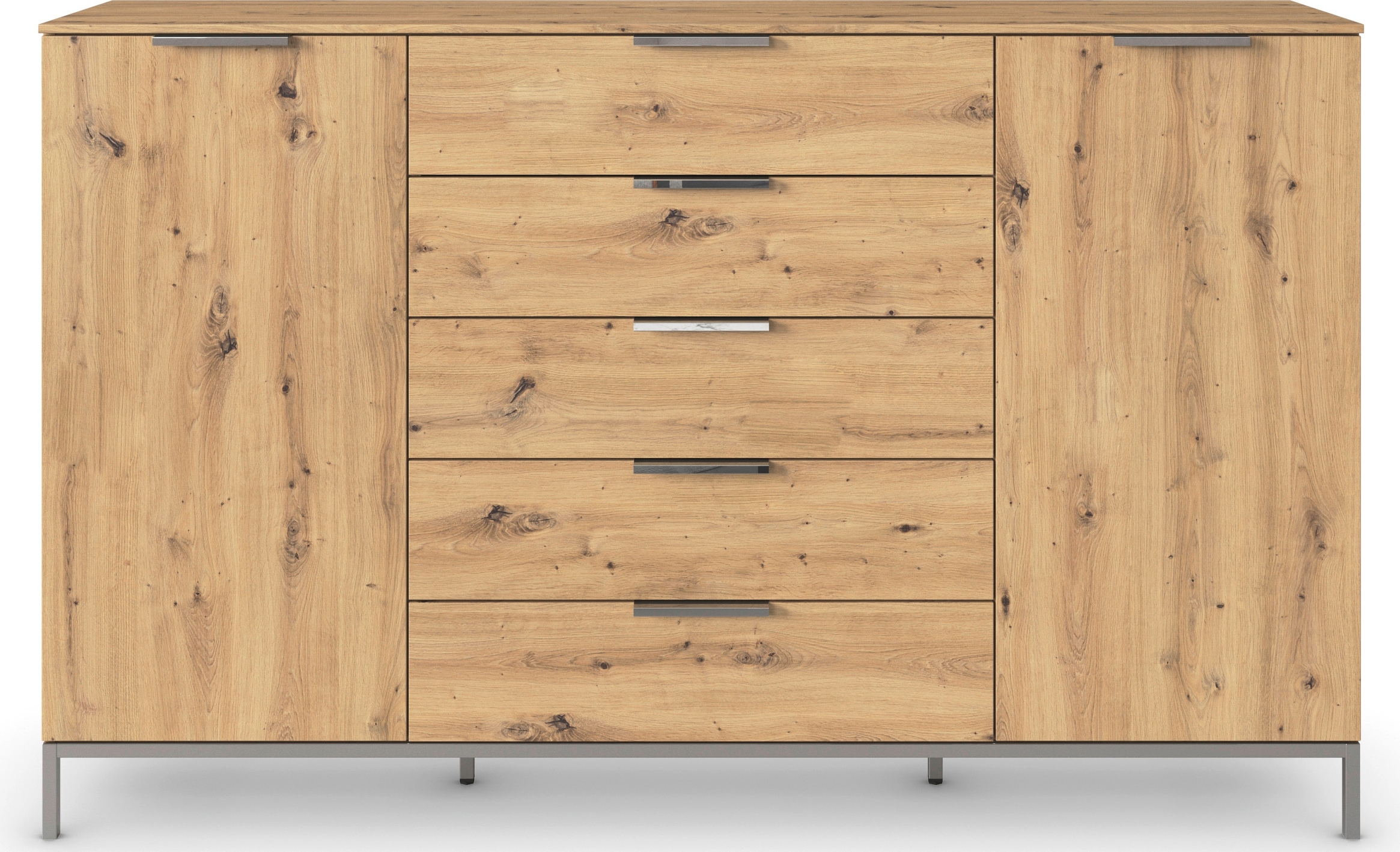 rauch Kombikommode »Kommode Türkommode Sideboard Kombikommode FLIPP«, (Breite 160/180 cm mit 4 Einlegeböden), 2-türig mit 5 Schubladen und Soft-Close-Funktion in zwei Breiten