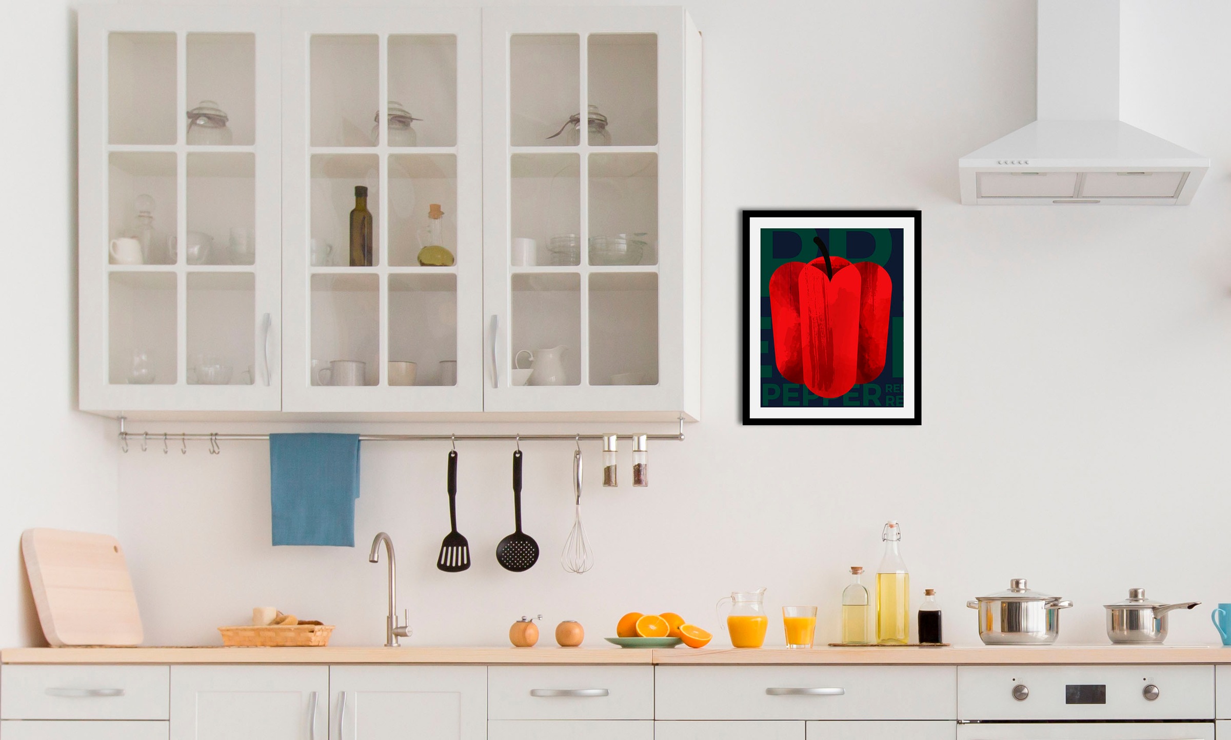 queence Bild »Paprika Art«, Obst-Obst Bilder-Schriftzug-Kunst-Abstrakt-Esse günstig online kaufen