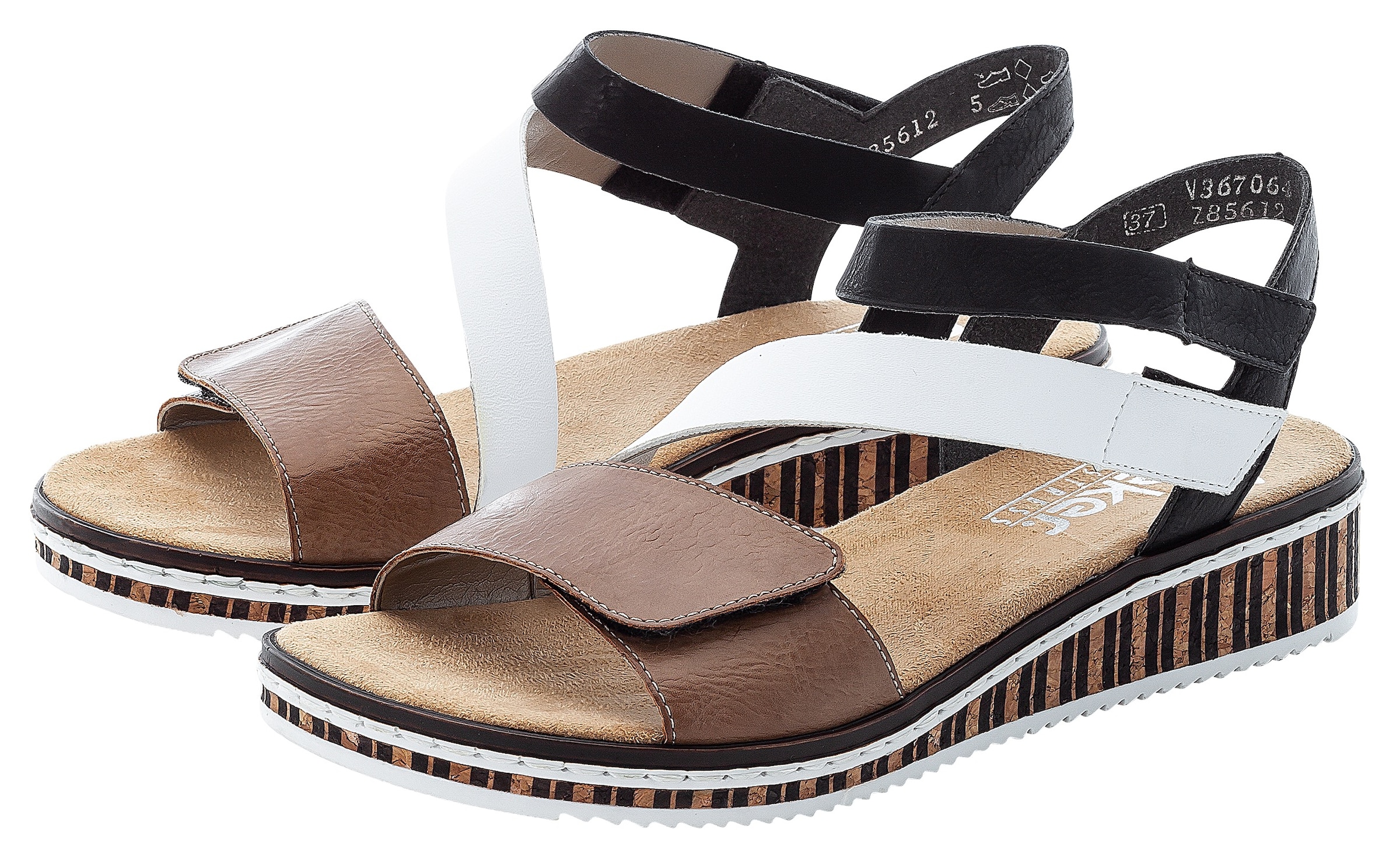 Rieker Riemchensandale, Sommerschuh, Sandalette, Keilabsatz, im modernen Look
