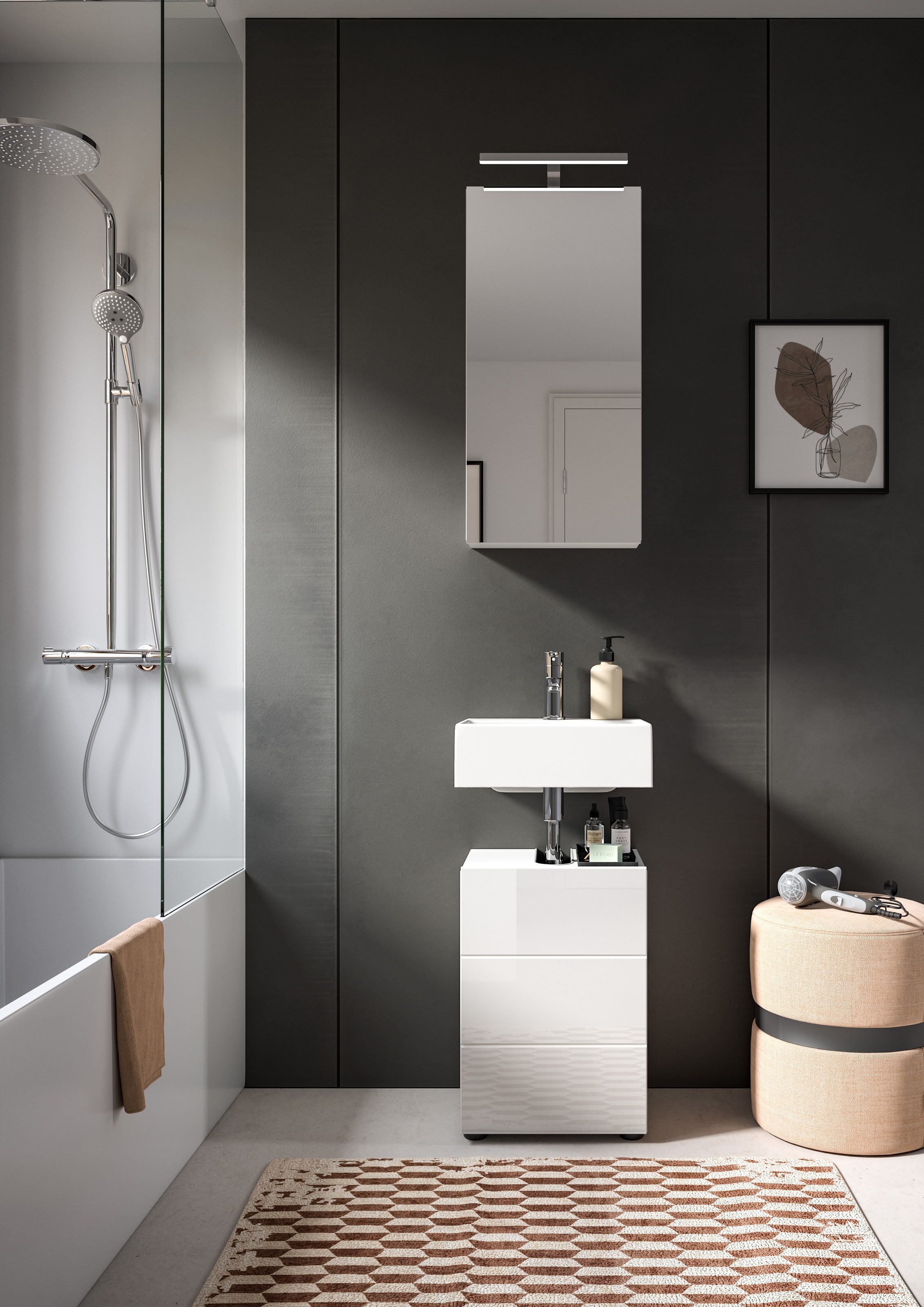 welltime Badmöbel-Set »BIEL, TOPSELLER!, 2 teilig, hochwertige MDF Front, R günstig online kaufen