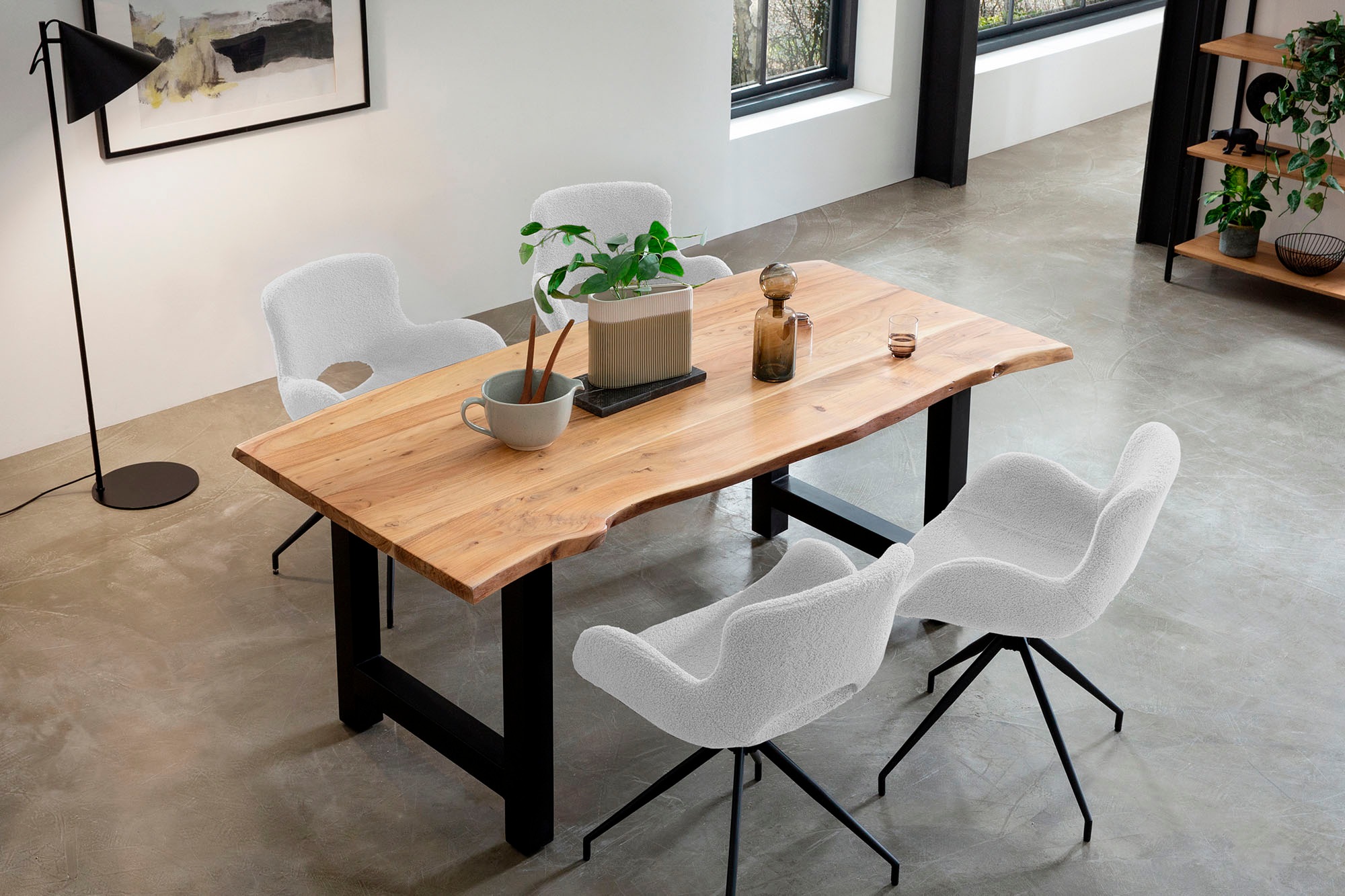 SalesFever Esszimmerstuhl »Stilvoller Polsterstuhl« () 180° Drehplatte unte günstig online kaufen