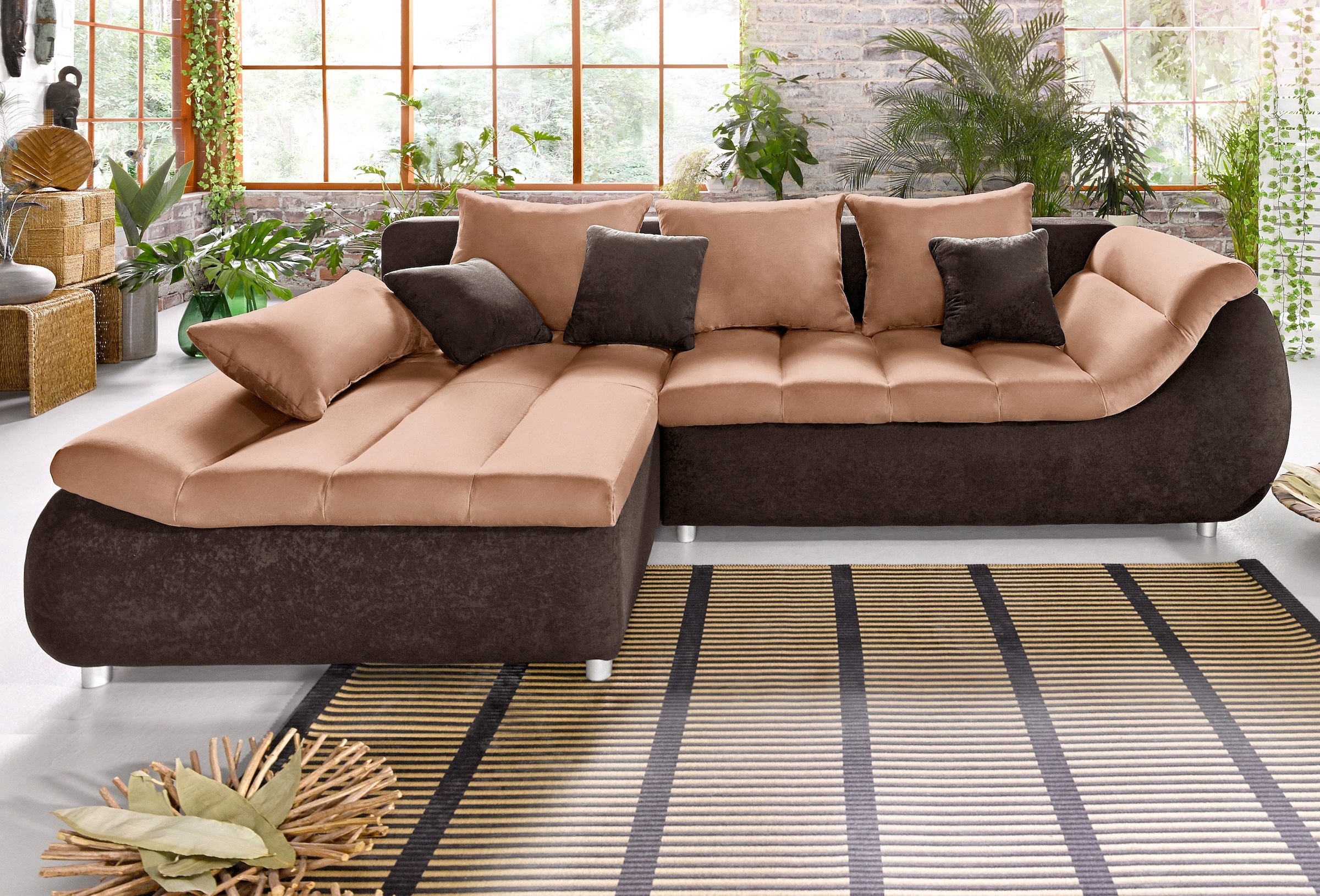 INOSIGN Ecksofa »Imola modern und elegant, bequem, aktuelle Steppung im Sit günstig online kaufen