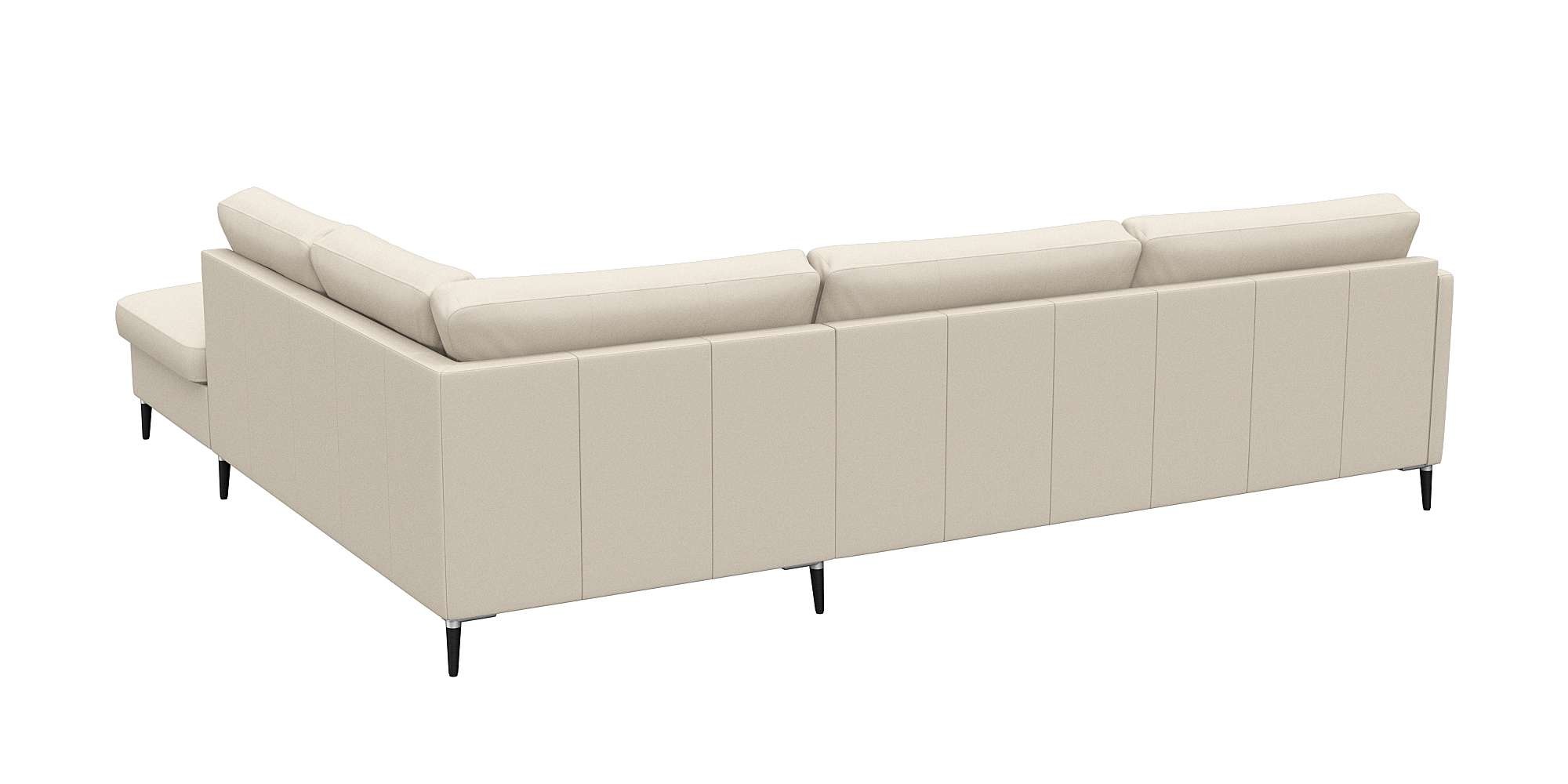 FLEXLUX Ecksofa »Fiore, super Sitzkomfort durch Kaltschaum im Sitz, L-Form«, schmale Armlehnen, Füße Alu+schwarz