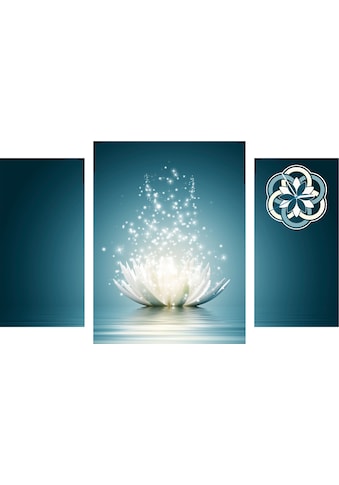 Conni Oberkircher´s Bild mit Uhr »Lotus Flower - Lotus Blume«, Orchidee, (Set, (Set... kaufen