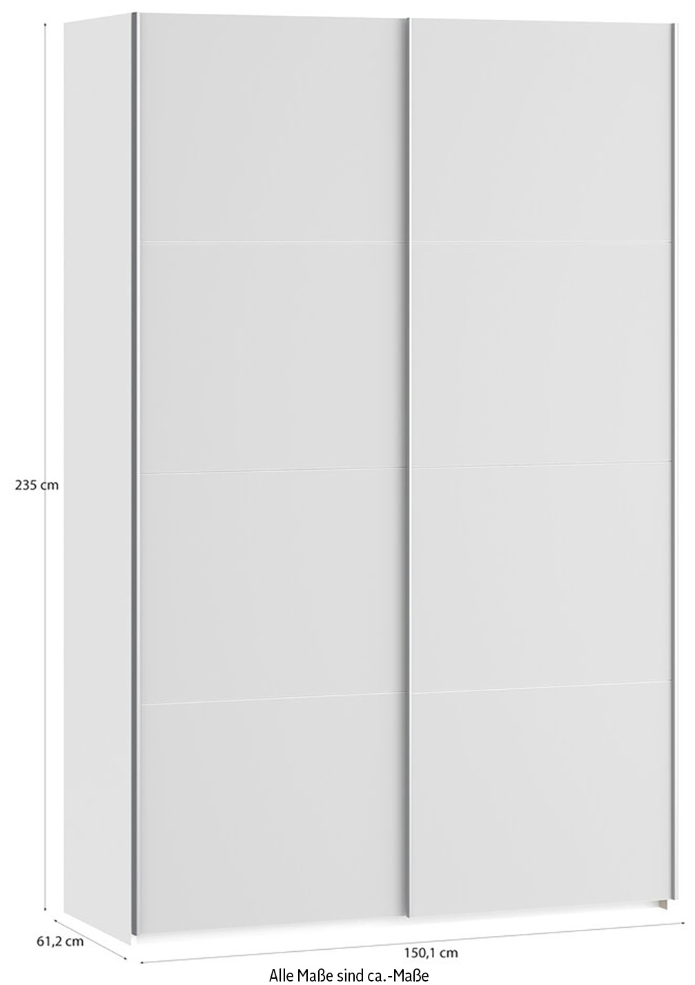 FORTE Schwebetürenschrank »Fittio, Made in Europe, 2 Schiebetüren, modernes Design«, Höhe 2,35 mtr, stehende Montage