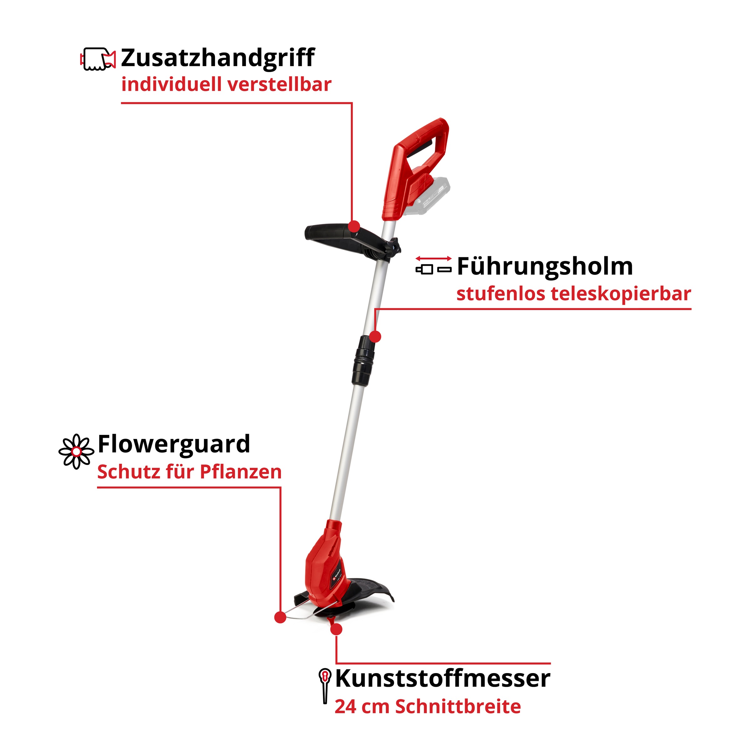 Einhell Akku-Rasentrimmer »GC-CT 18/24 Li (1x2,5 Ah)«, (Set), inkl. Akku und Ladegerät