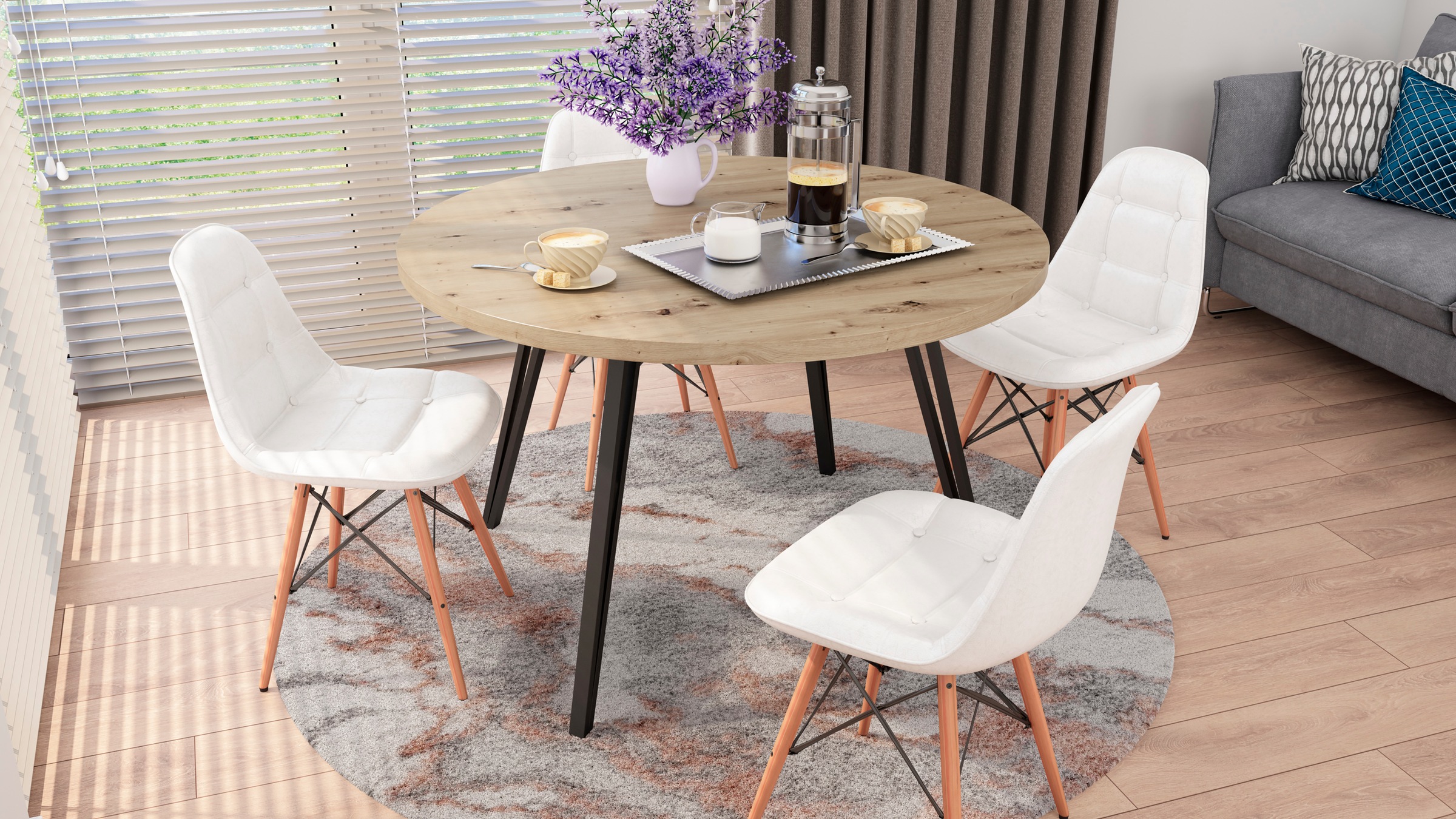 byLIVING Esstisch »Marta« 1 Stk. tlg. mit 120cm runder Tischplatte in Artis günstig online kaufen