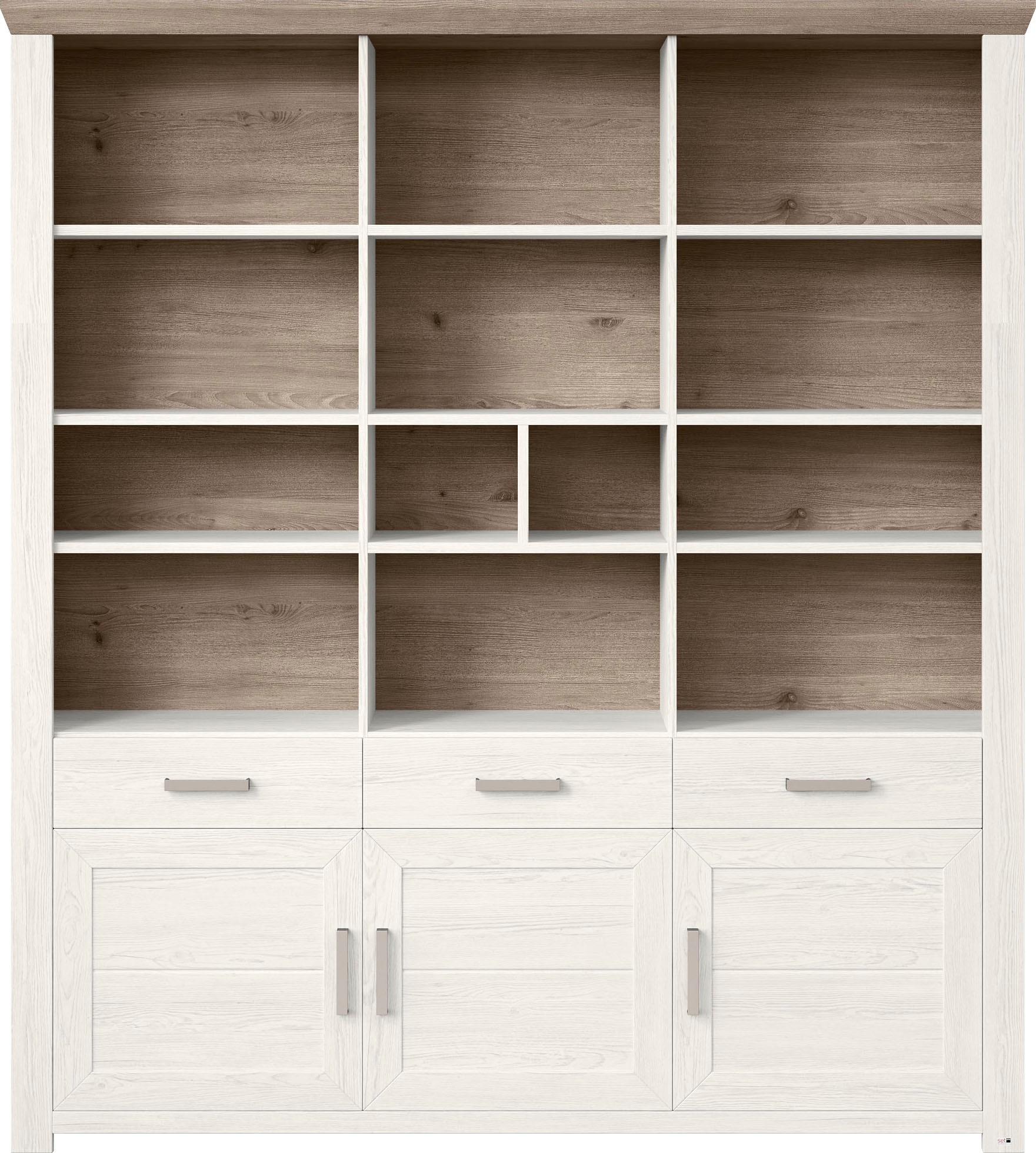 set one by Musterring Aktenregal »York«, offenes Design, wahlweise mit Beleuchtung, 3 Farben, Breite 184 cm