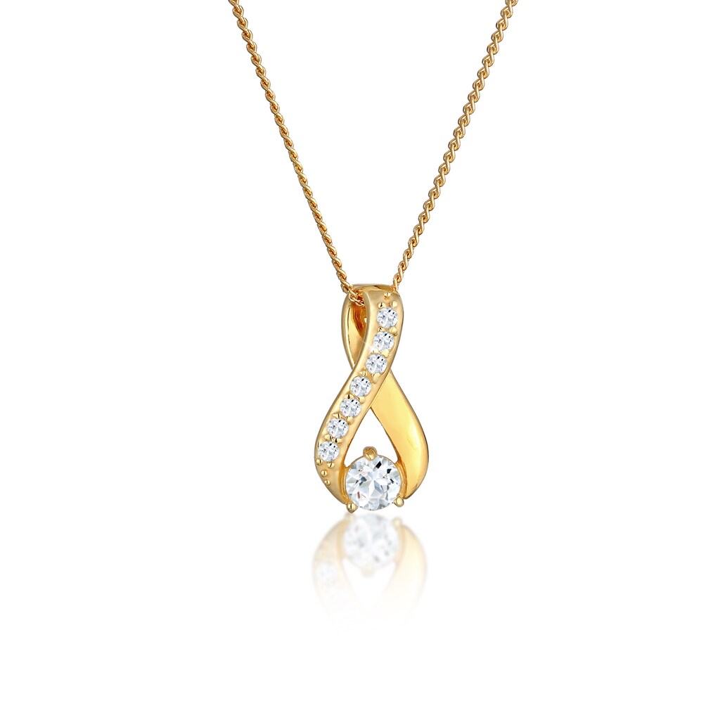 Elli Premium Collierkettchen »Infinity Symbol Topas 585 Gelbgold«