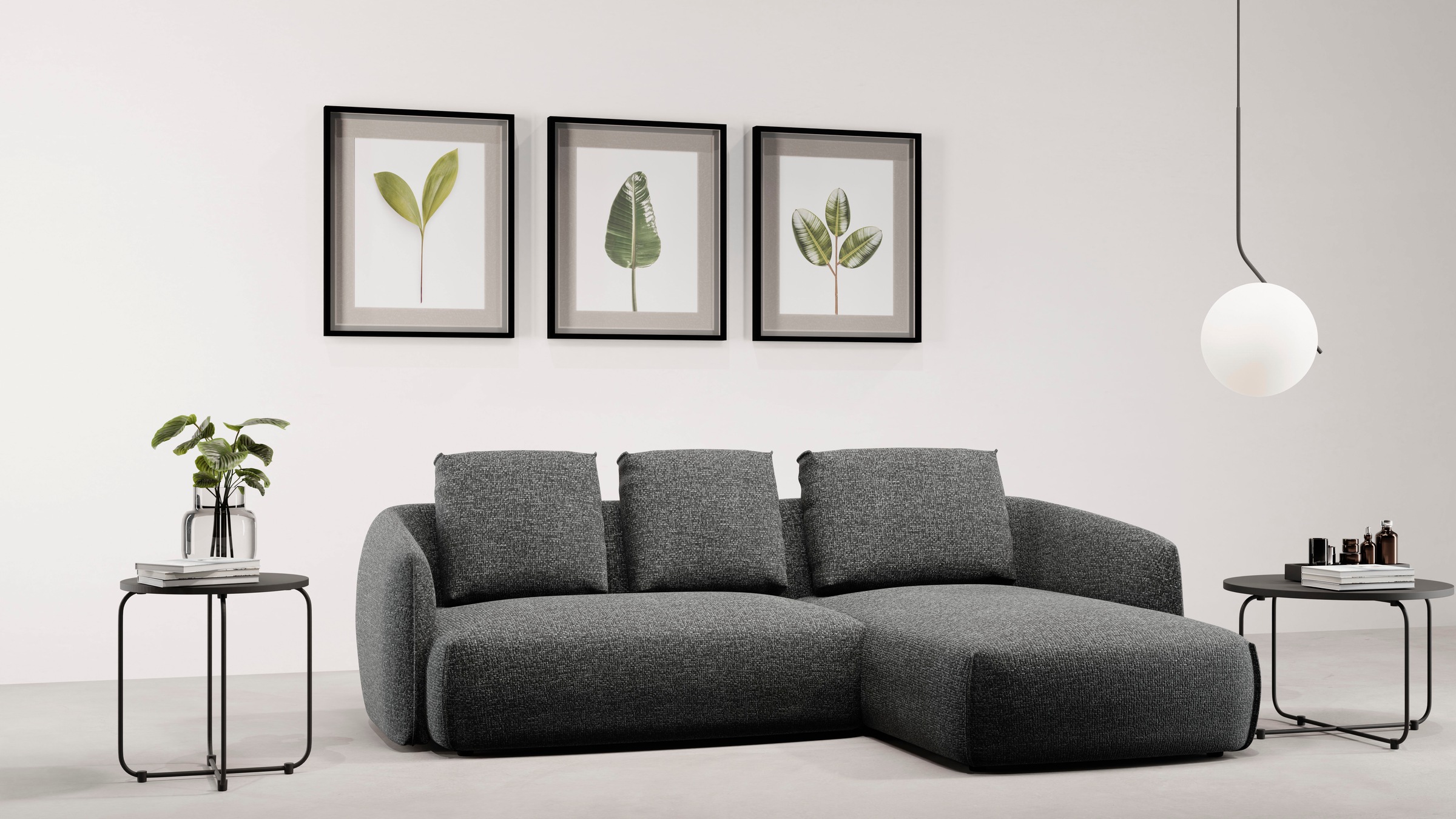 Guido Maria Kretschmer Home&Living Ecksofa »Shawn Designsofa mit elegant geschwungen Armlehnen, L-Form«, bequem, organischer Form, mit hochwertigem Bezug