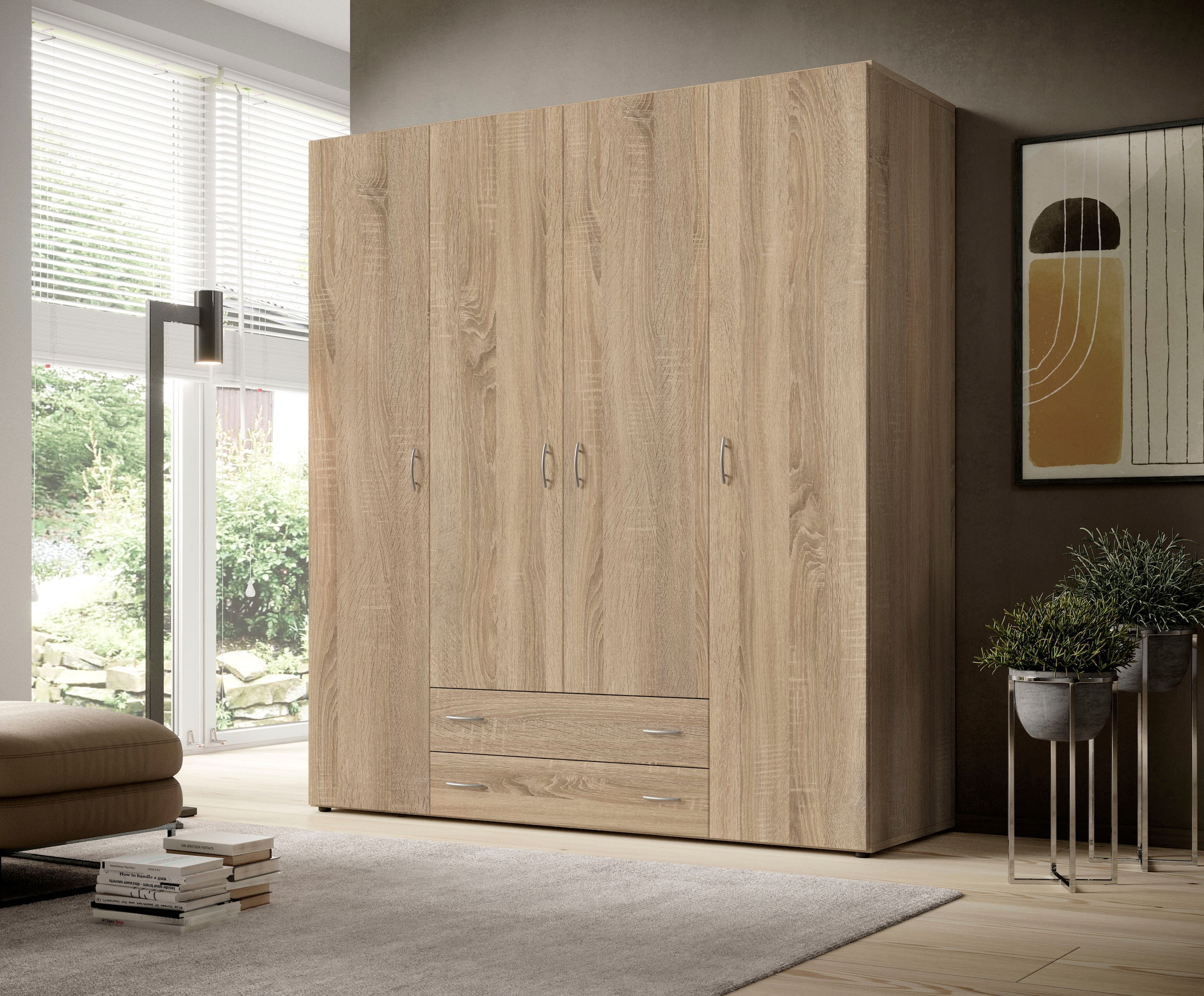 Schlafkontor Drehtürenschrank »Base Kleiderschrank Joe Garderobe Hochschrank Wäscheschrank«, Bega Schrank Schlafzimmer Bestseller in 3 Breiten und 2 Farben
