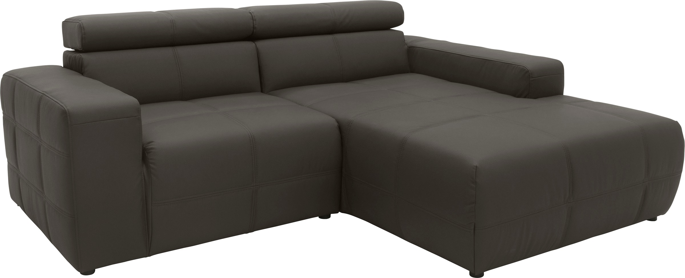 DOMO collection Ecksofa »Brandon B/T/H: 214/100/80 cm, L-Form«, Mit Kopfteilverstellung, auch in Leder und Cord, L-Form