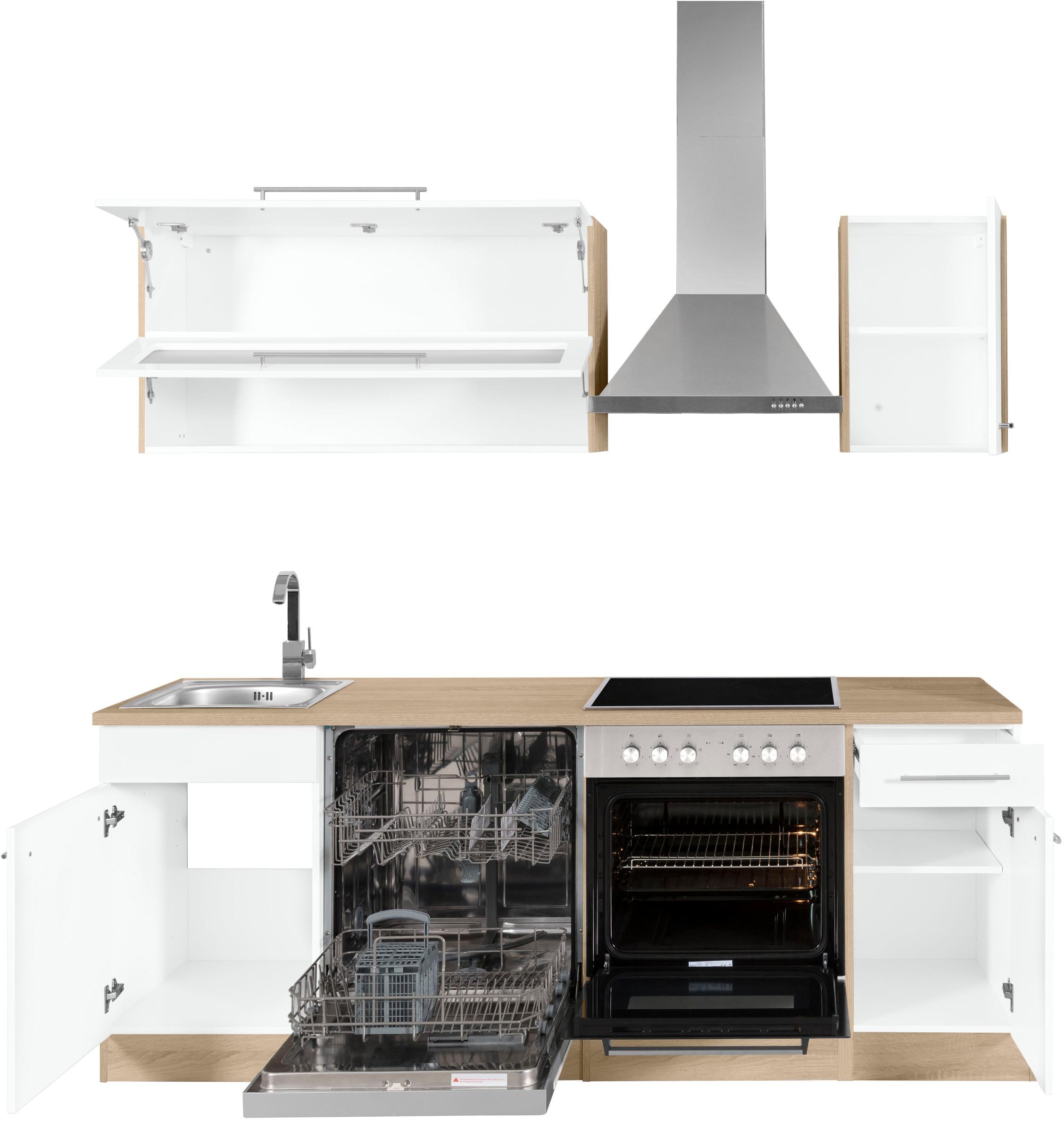 KOCHSTATION Küchenzeile »KS-Eton«, mit E-Geräten, Breite 210 cm