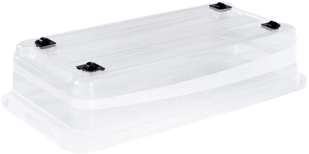 keeeper Aufbewahrungsbox »Konrad, Box mit Rollen, 2er Set, 33 L, 79,5 x 39,5 x 18 cm« durch Clips verschließbar, Griffe und Rollen am Boden