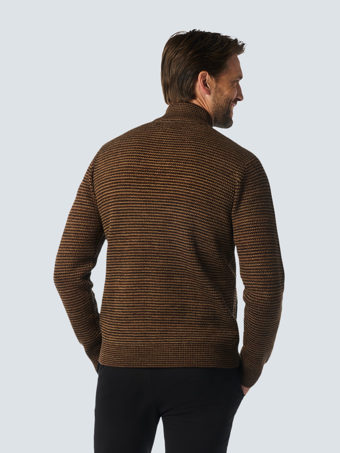 NO EXCESS Rollkragenpullover »No Excess Jacquard-Strickjacke«