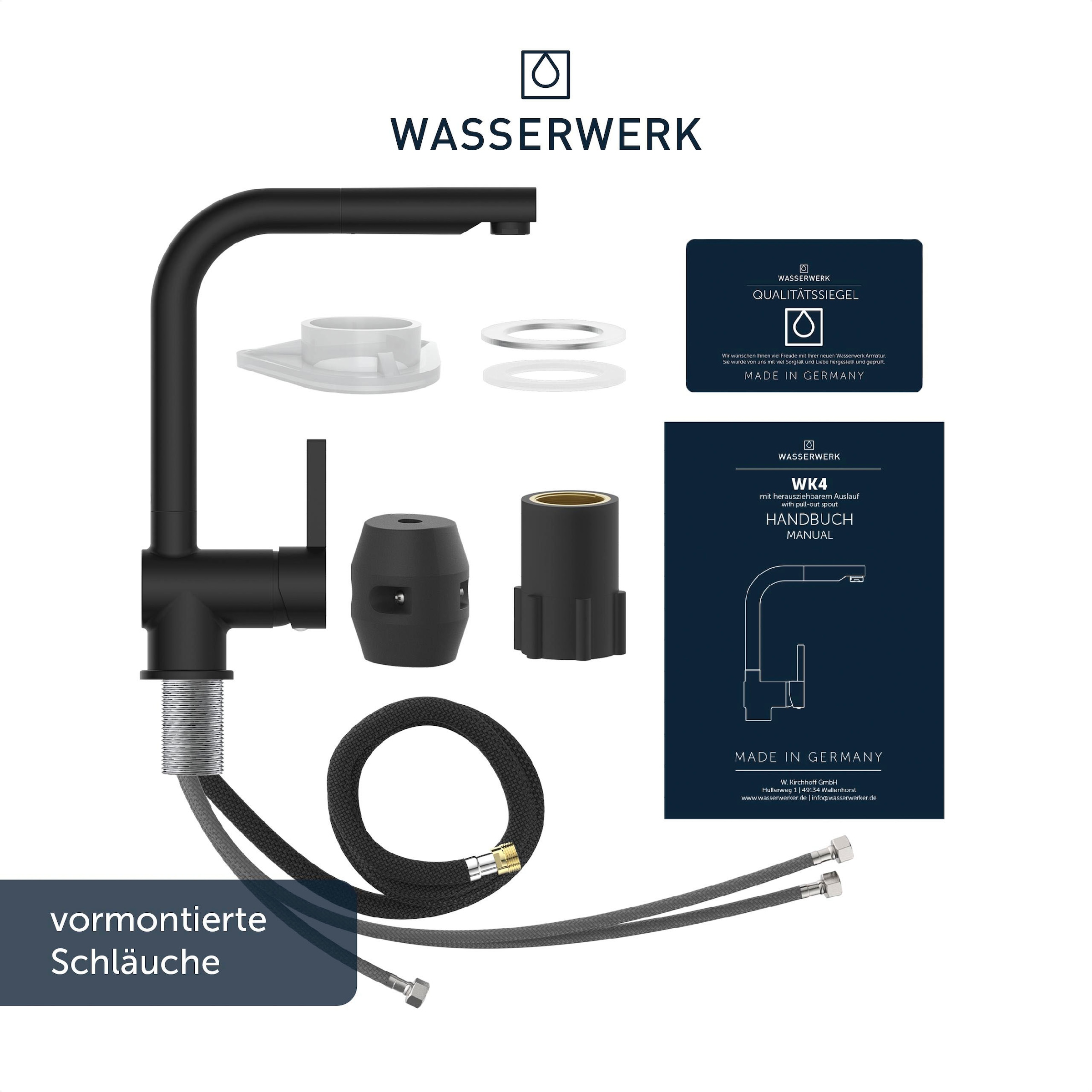WASSERWERK Spültischarmatur »WK 4, Wasserhahn, Küche, Einhebelmischer«
