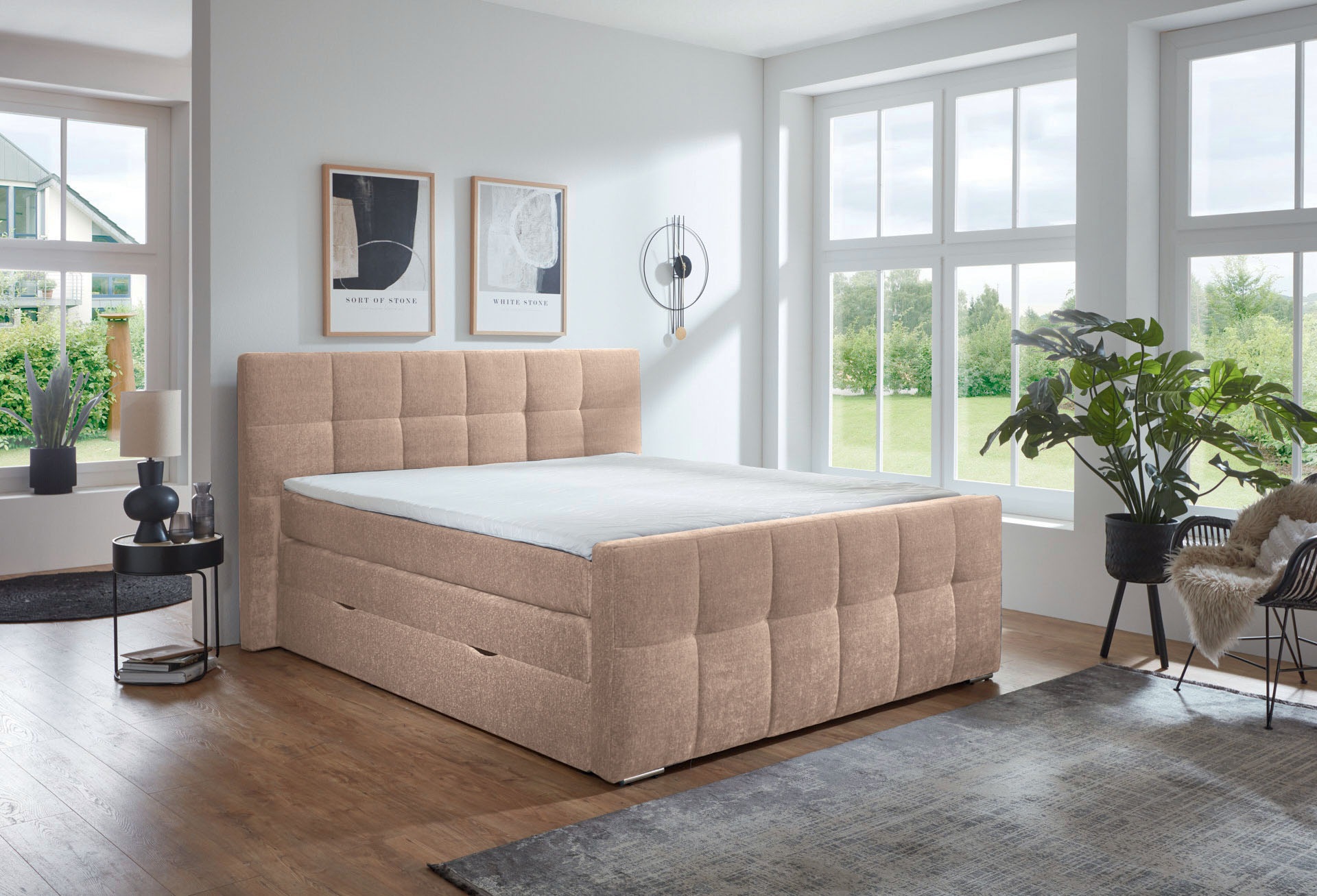 Places of Style Boxspringbett »Rosà«, H3/H3, H3/H4, H4/H4 möglich günstig online kaufen