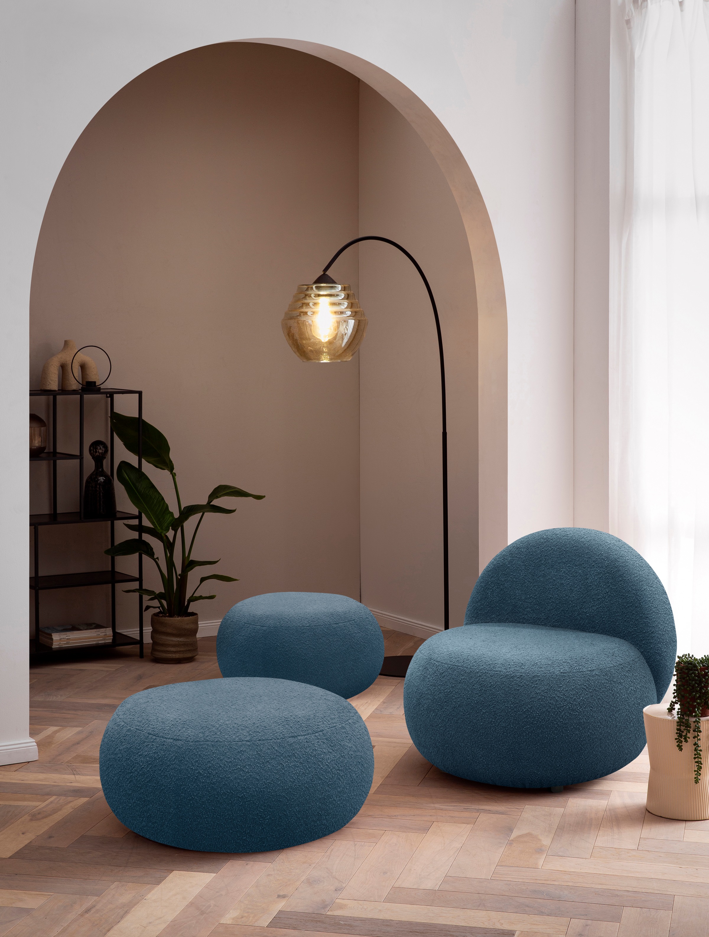INOSIGN Sessel »Mithras II Cocktailsessel«, Bouclé oder Fellimitat; Lieferz günstig online kaufen