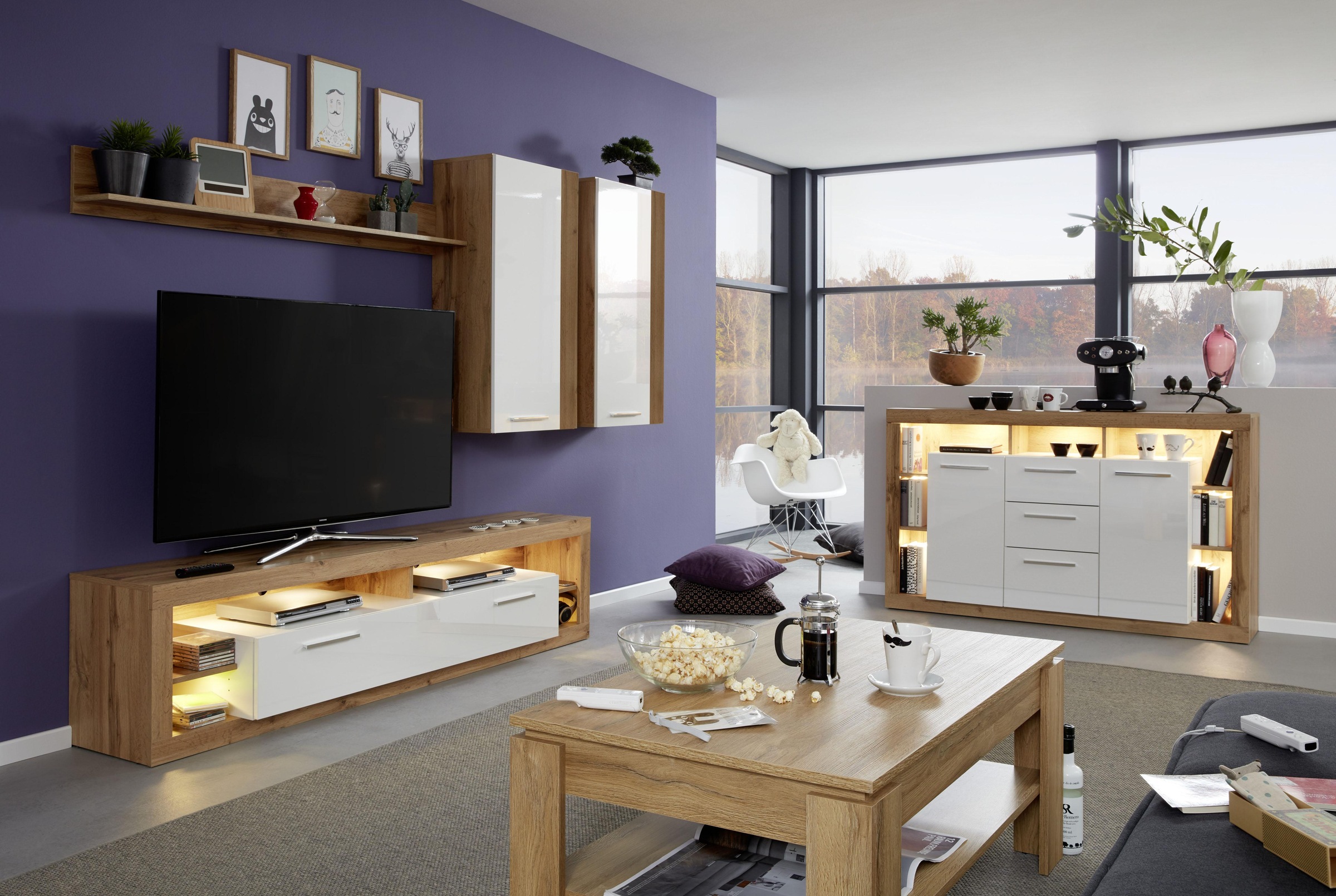 INOSIGN Hängevitrine »Gwendolyn«, Hängeschrank fürs Wohnzimmer mit 3 Fächern - (B/T/H) 52/31/103 cm